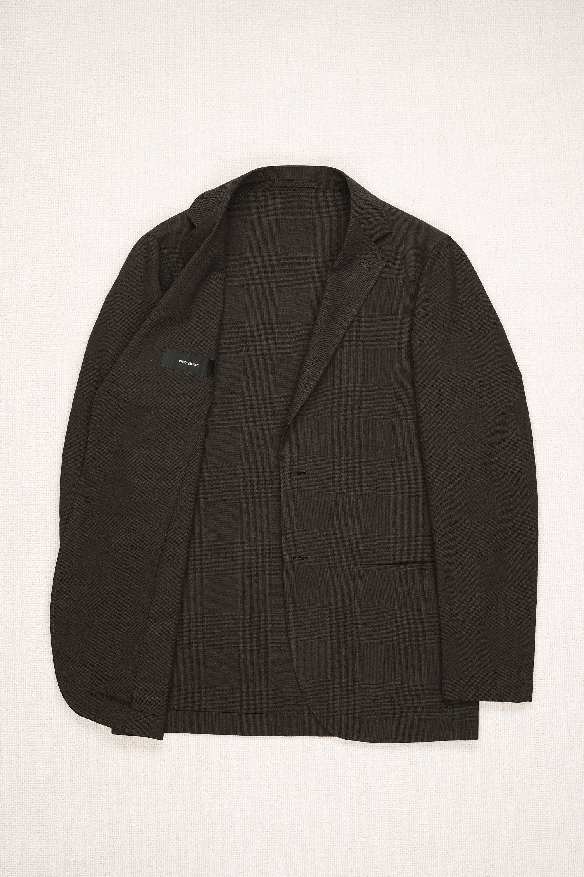 Ring Jacket Model 298 Dark Brown Prince of Wales Check Cotton/Wool Sport Coat