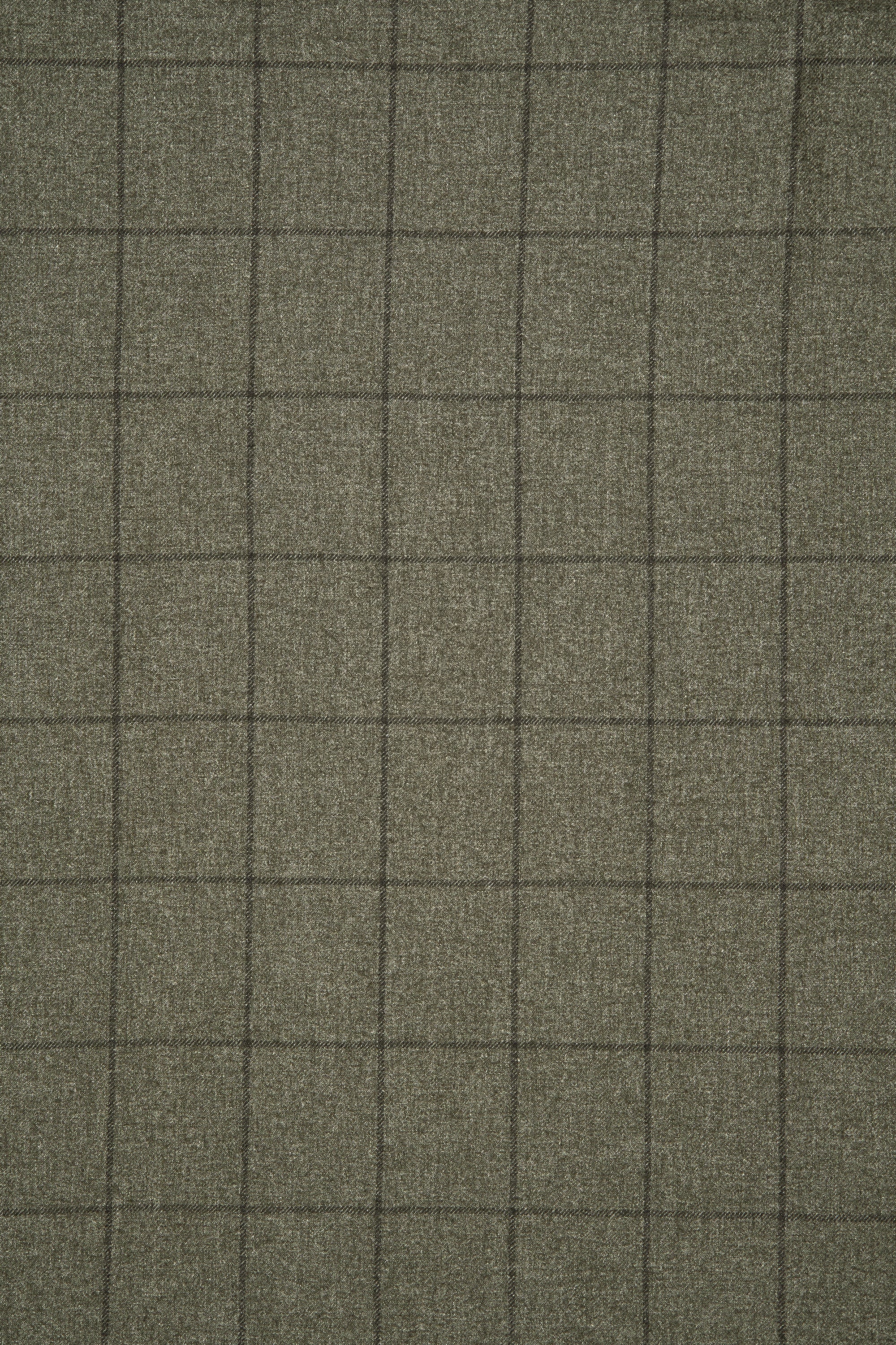 Vitale Barberis Canonico Green Windowpane Virgin Wool-Cotton-Silk Cloth - 3.5m