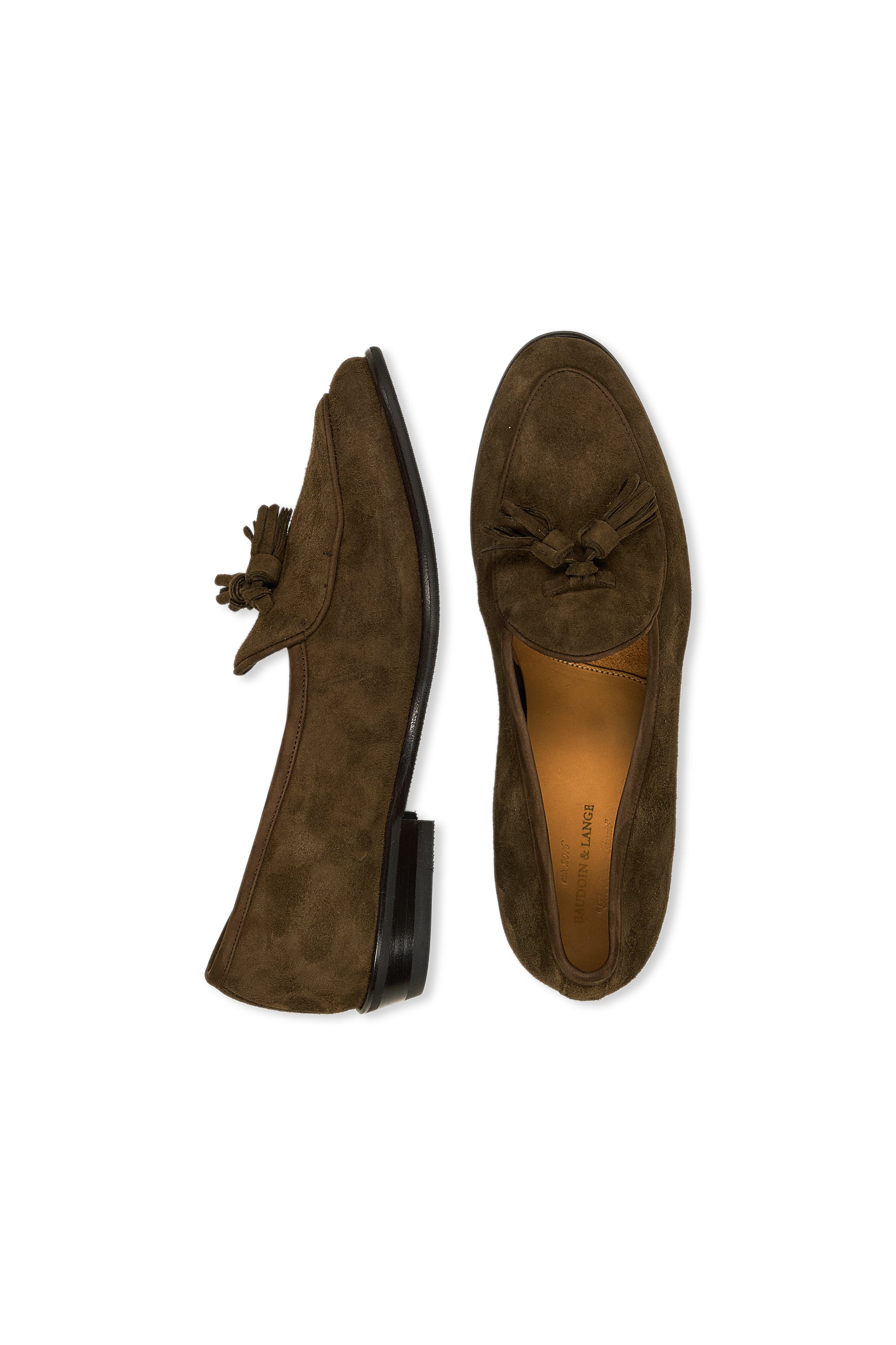 Baudoin & Lange Olivine Sagan Lamb Suede Full Grip Tassel Loafers
