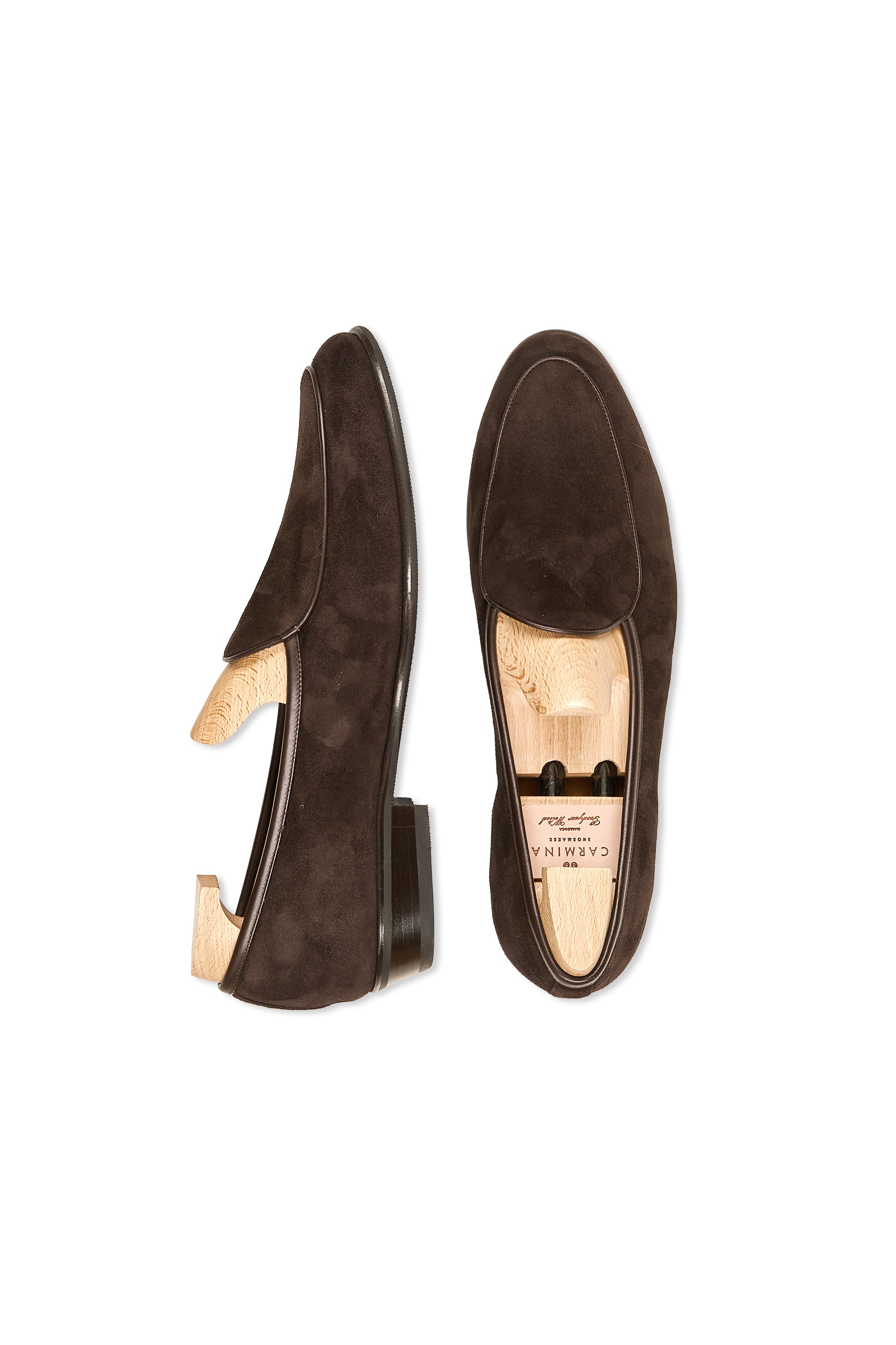Baudoin & Lange Dark Brown Sagan Lamb Suede Full Grip Loafers *sample*
