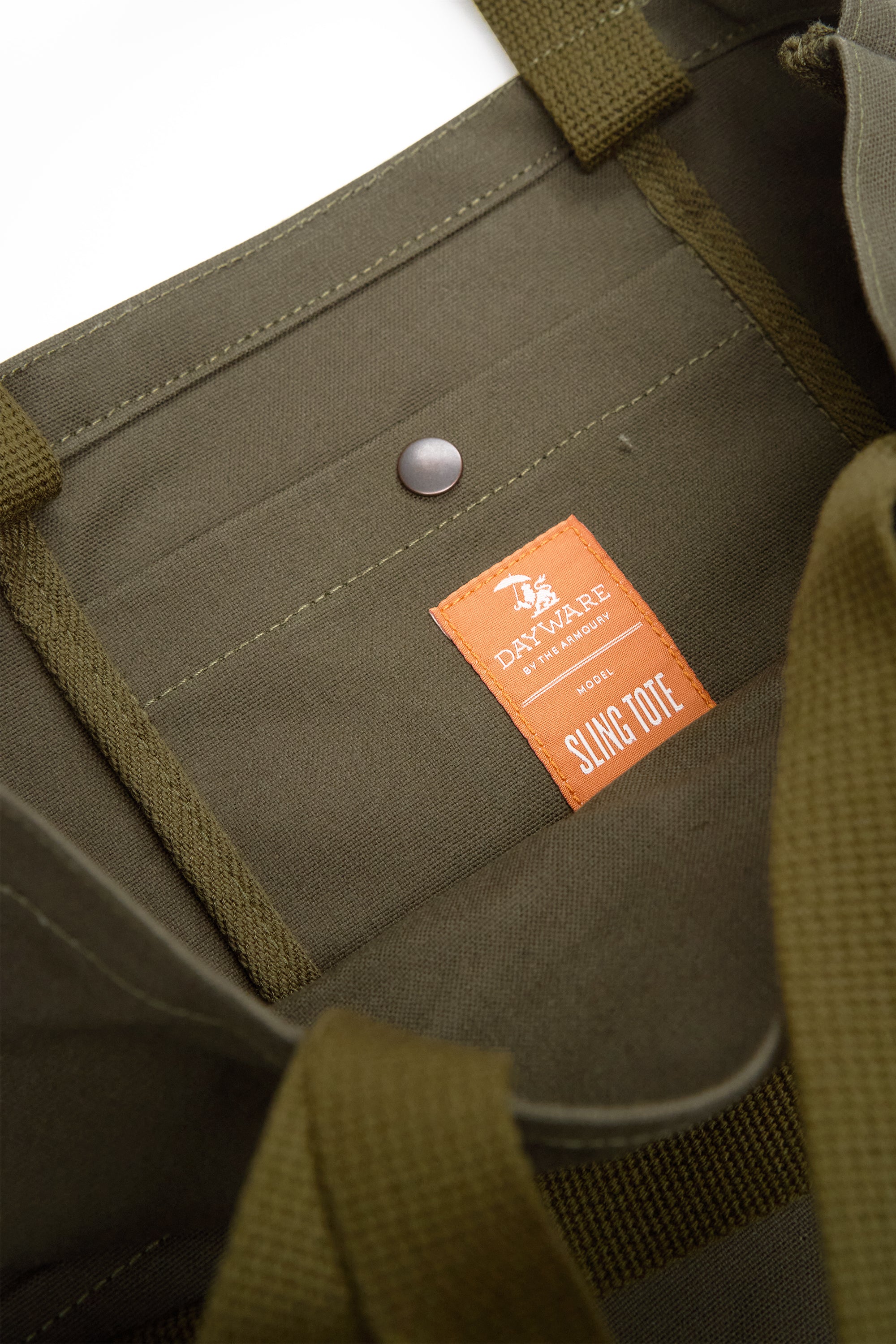 The Armoury Khaki Green Cotton Canvas Sling Tote Bag *factory seconds*