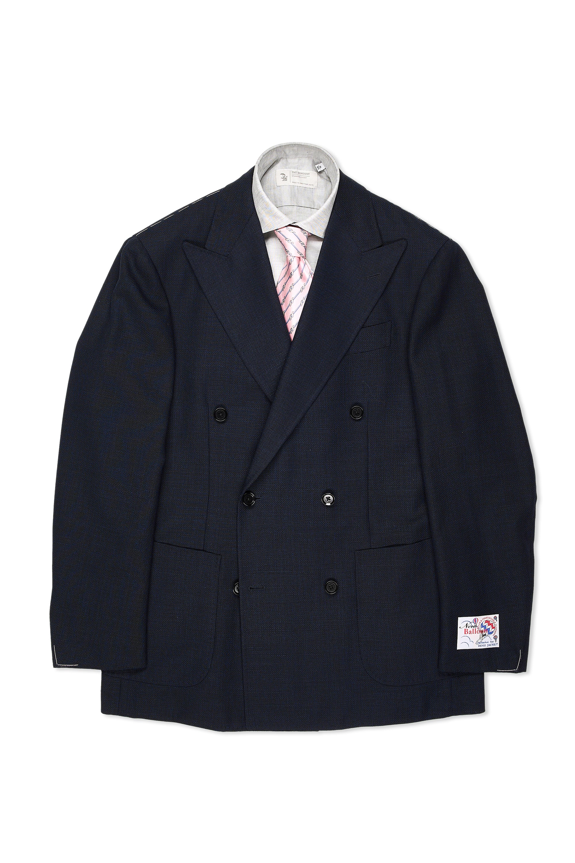 Ring Jacket Meister 304F Navy Wool Balloon DB Sport Coat