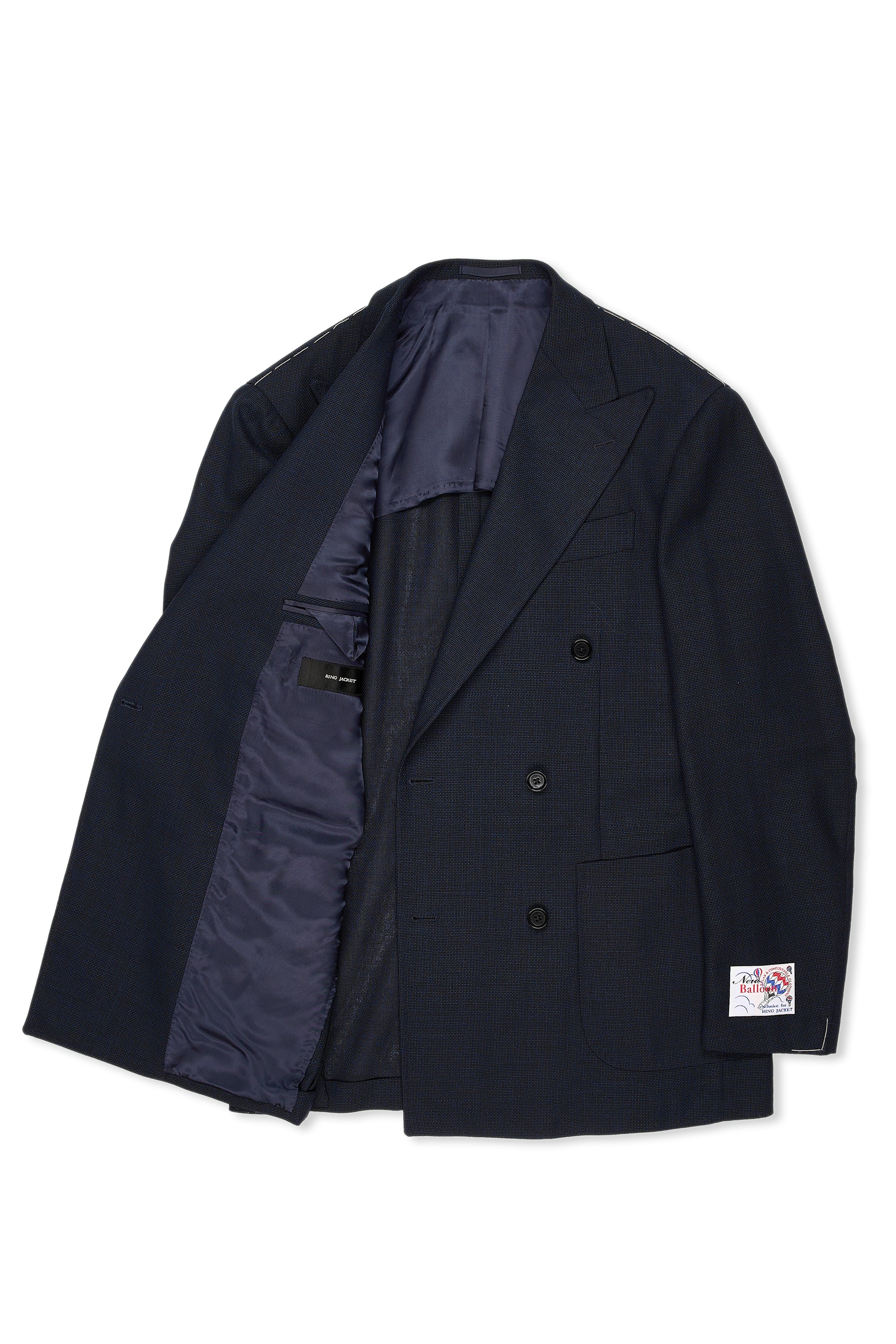 Ring Jacket Meister 304F Navy Wool Balloon DB Sport Coat