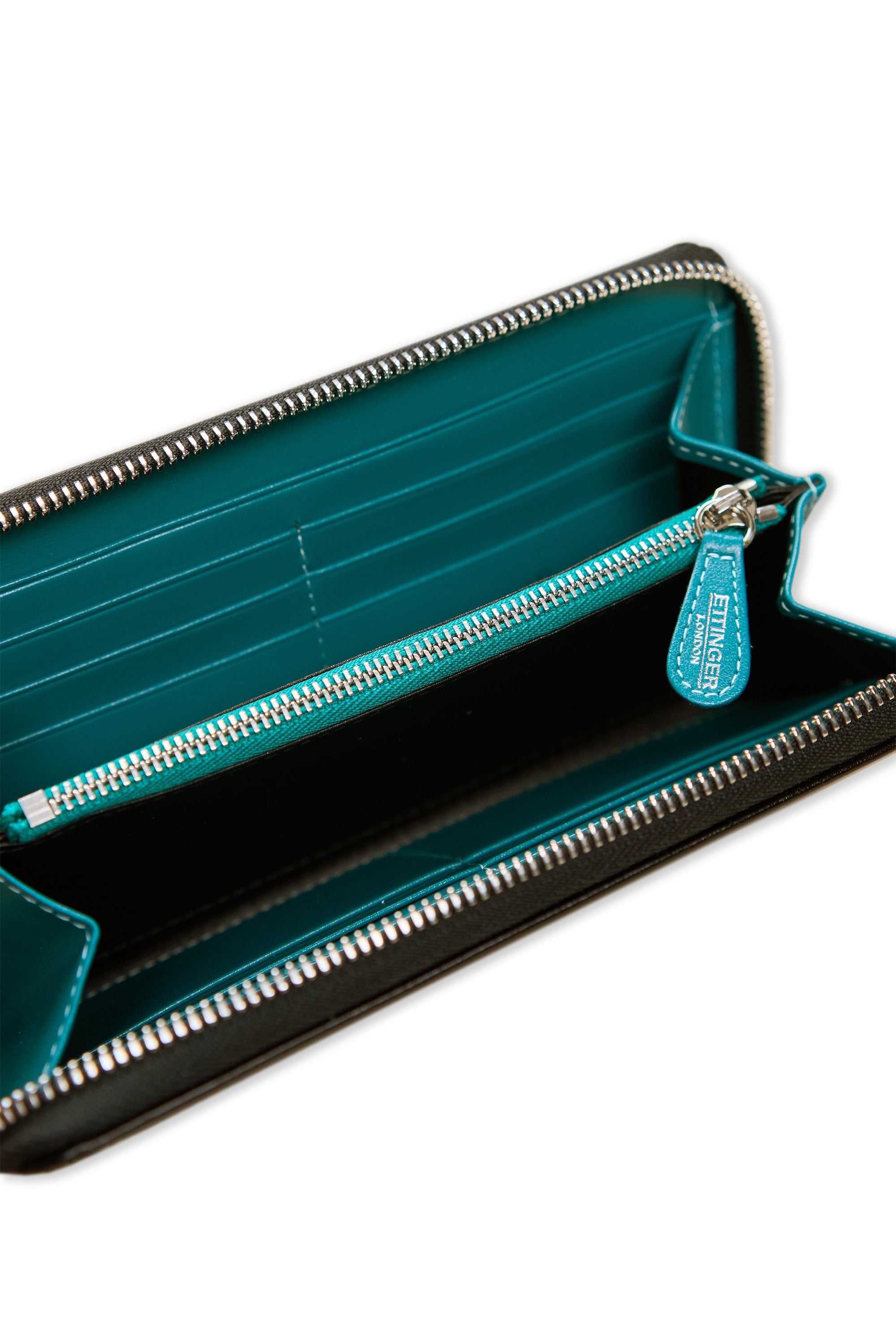 Ettinger Turquoise ST2051EJ Sterling Large Metal Zip Around Purse