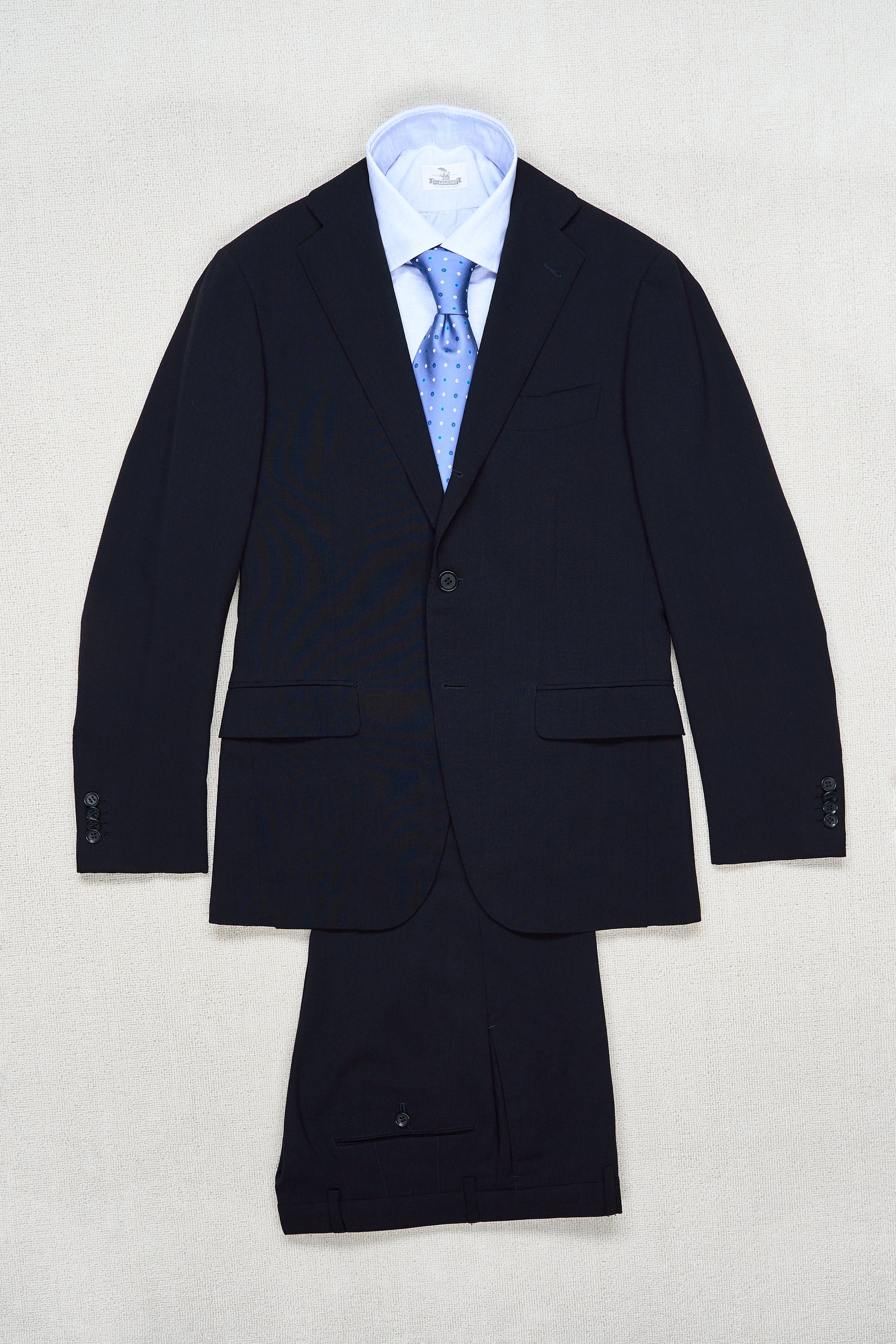 Ring Jacket 184 Navy Wool/Silk "Ice Twist" Suit