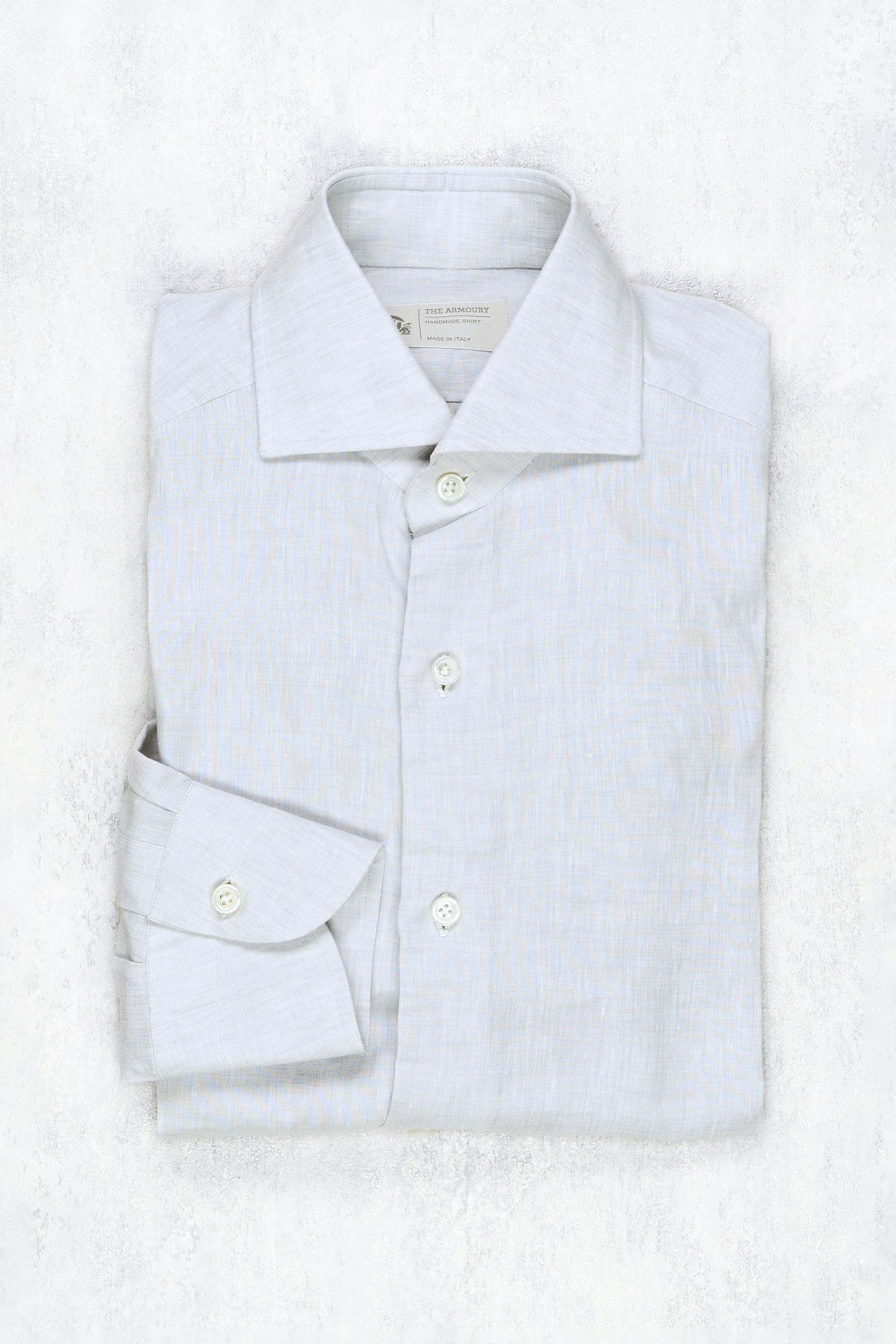 The Armoury Light Grey Linen Spread Collar Shirt MTM