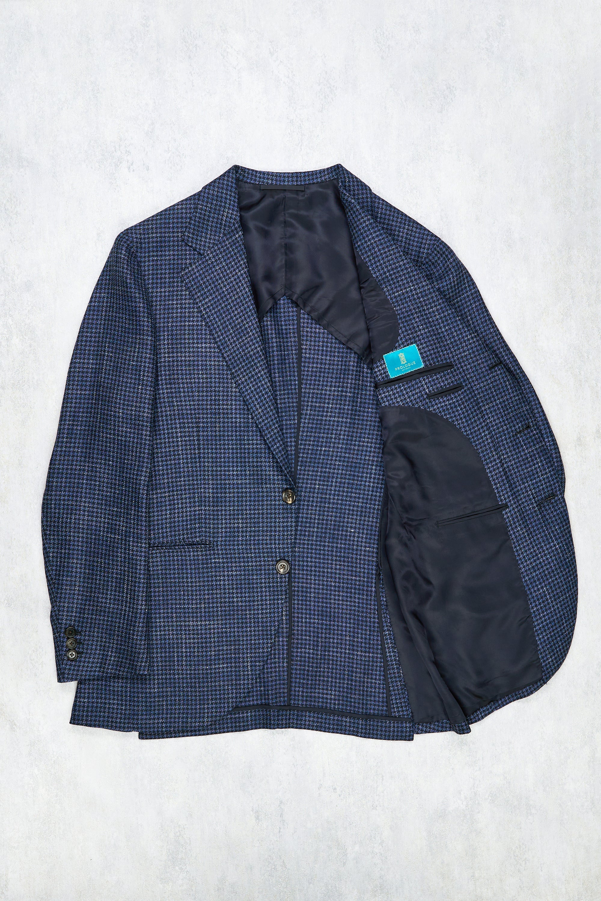 Prologue Blue/Black Houndstooth Wool Sport Coat