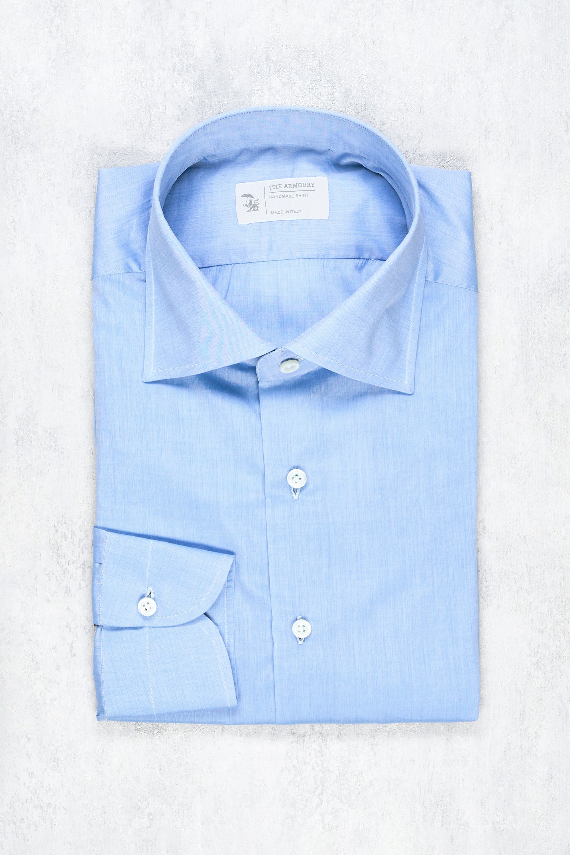 The Armoury Blue Cotton Spread Collar Shirt MTM