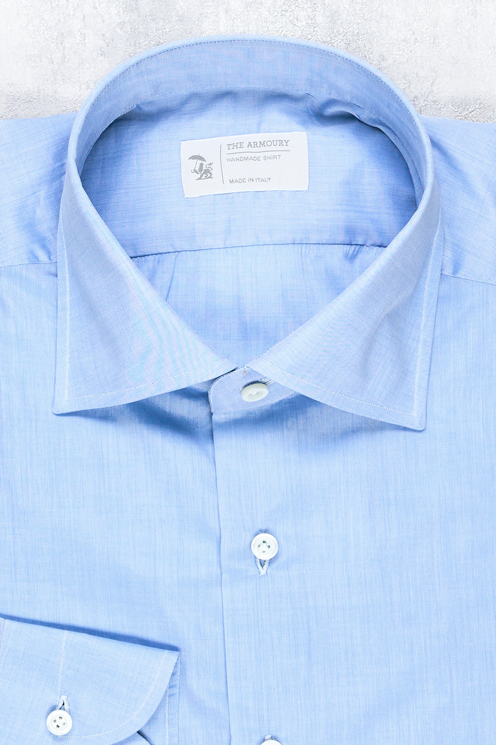 The Armoury Blue Cotton Spread Collar Shirt MTM
