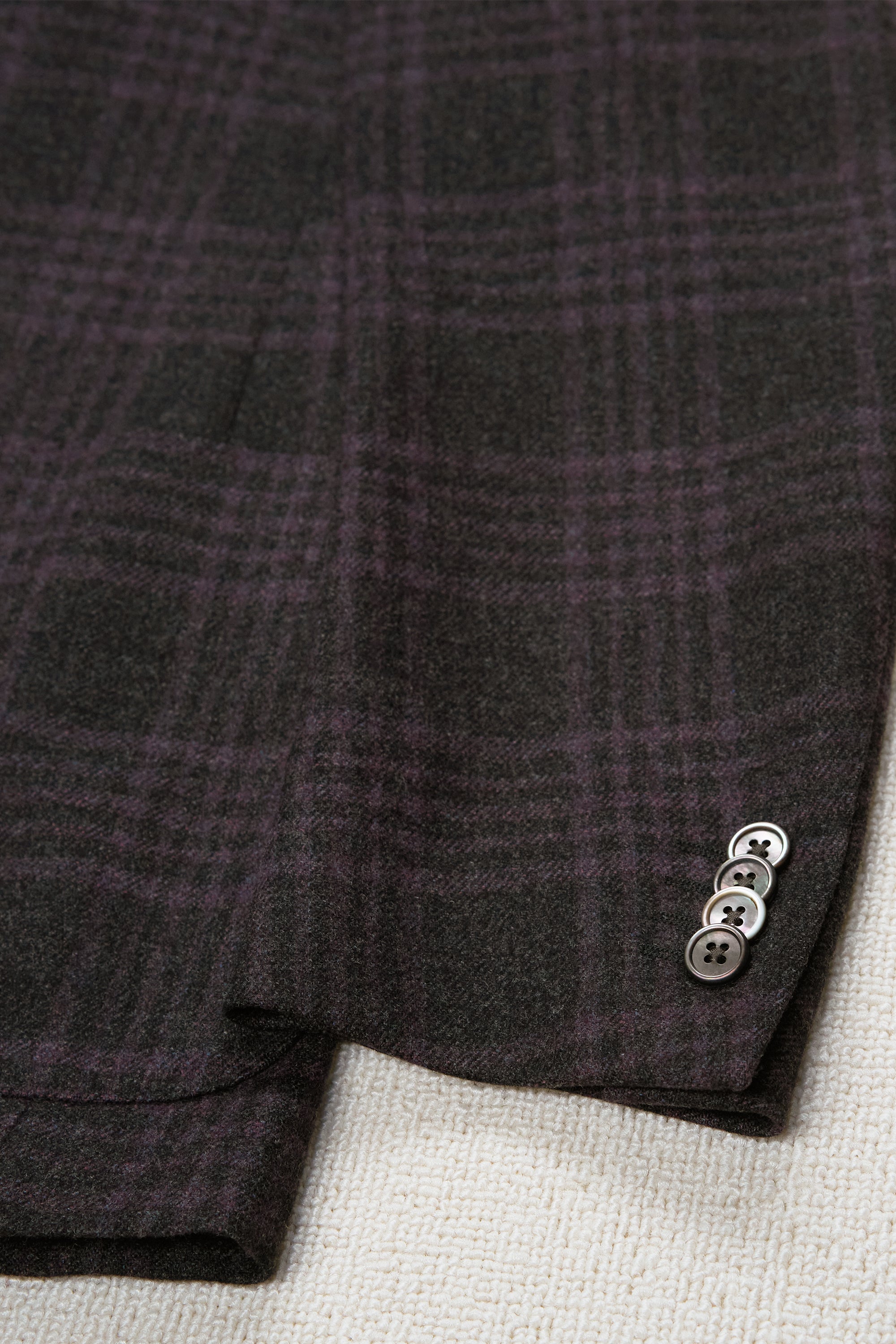 Corneliani Dark Grey with Purple Check Wool/Cashmere Sport Coat