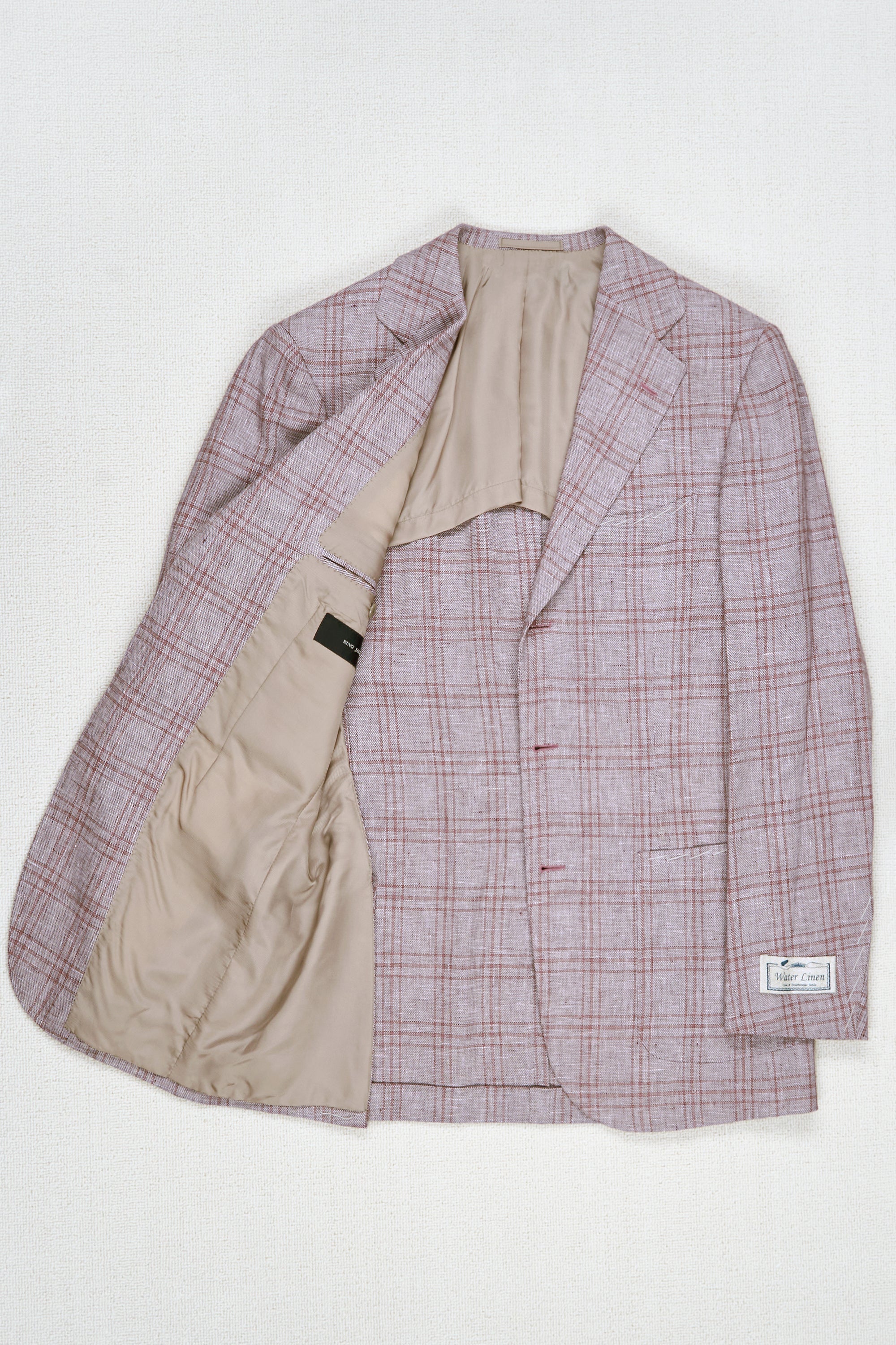 Ring Jacket AMJ01 Pink Linen Check Sport Coat