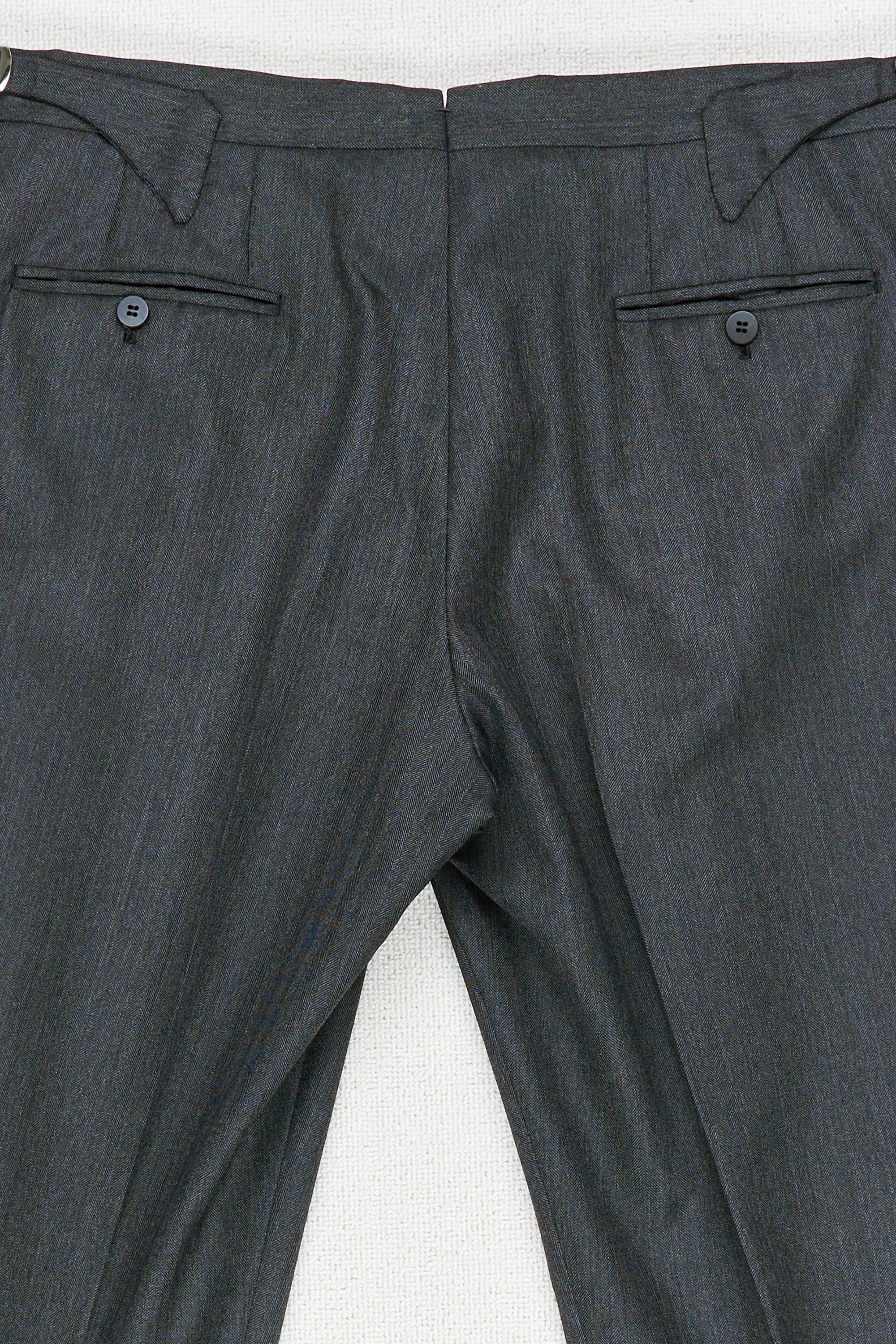 Orazio Luciano Dark Grey Herringbone Wool Suit