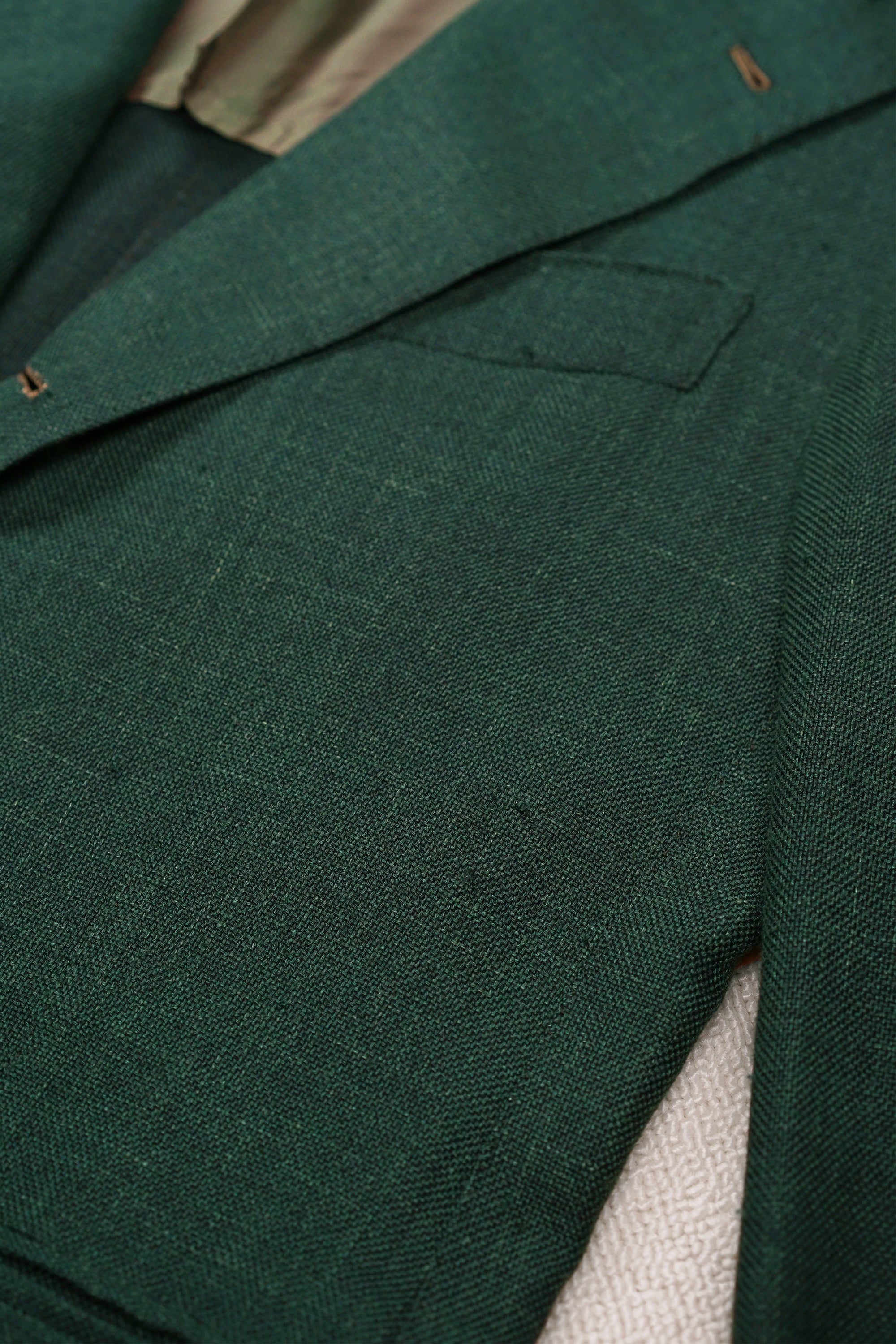 Orazio Luciano Green Wool Hopsack Sport Coat