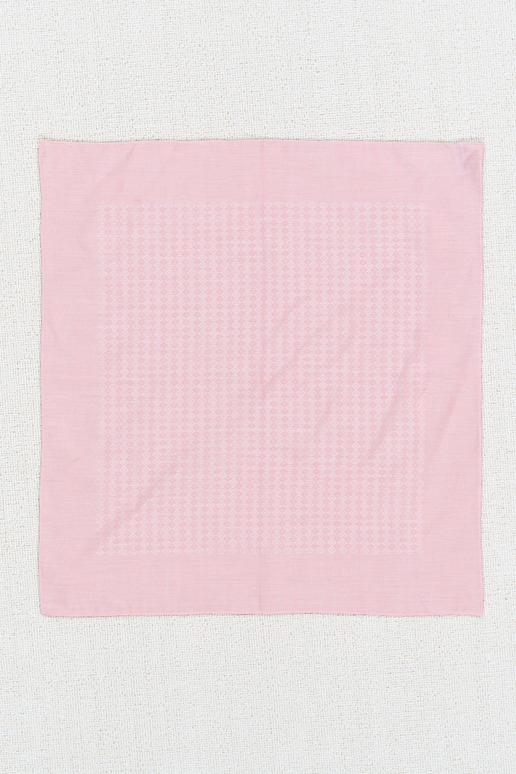 Simonnot Godard Pink Rhombus Pattern Cotton Pocket Square