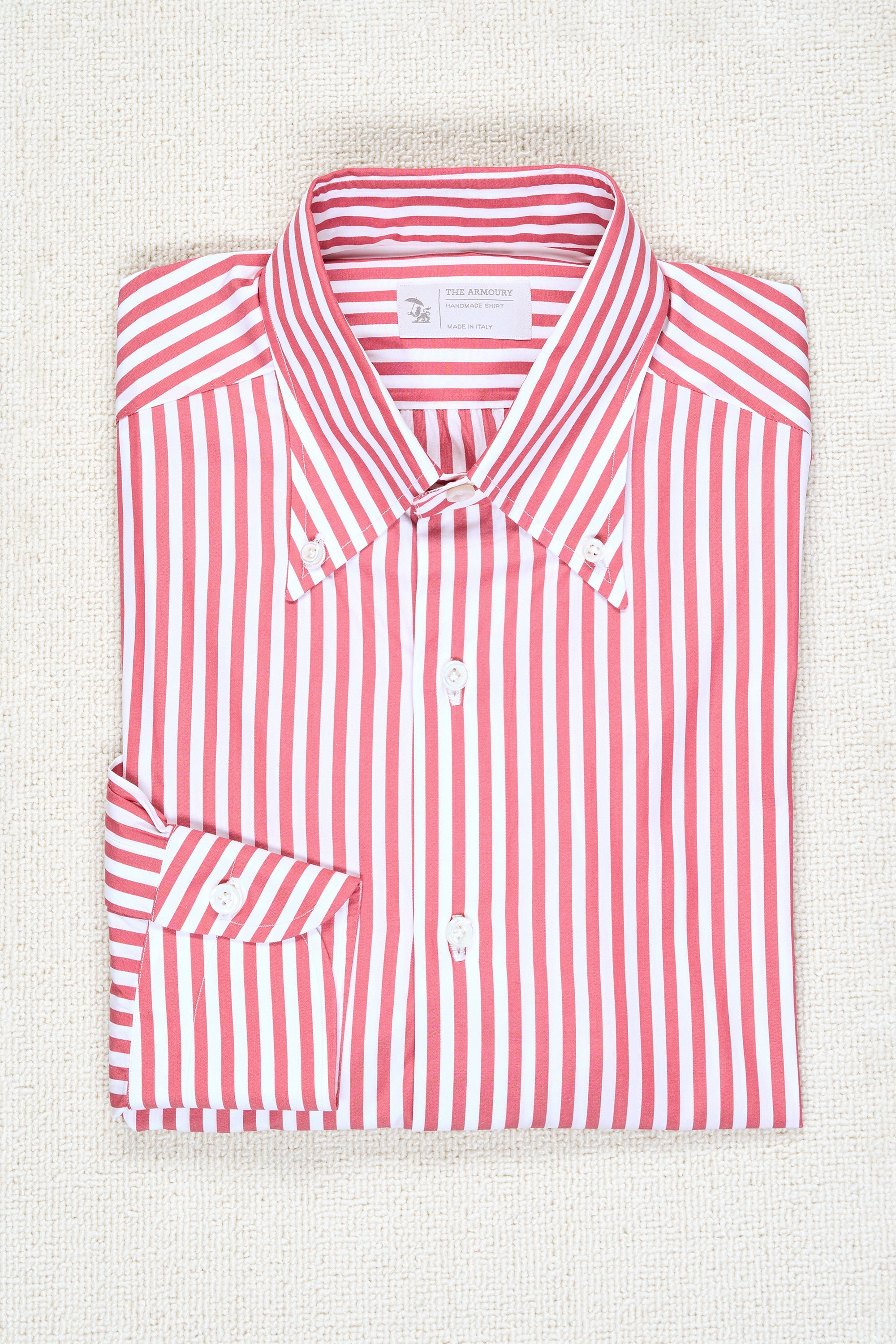 The Armoury Red Stripe Cotton Button-down Shirt MTM *sample*