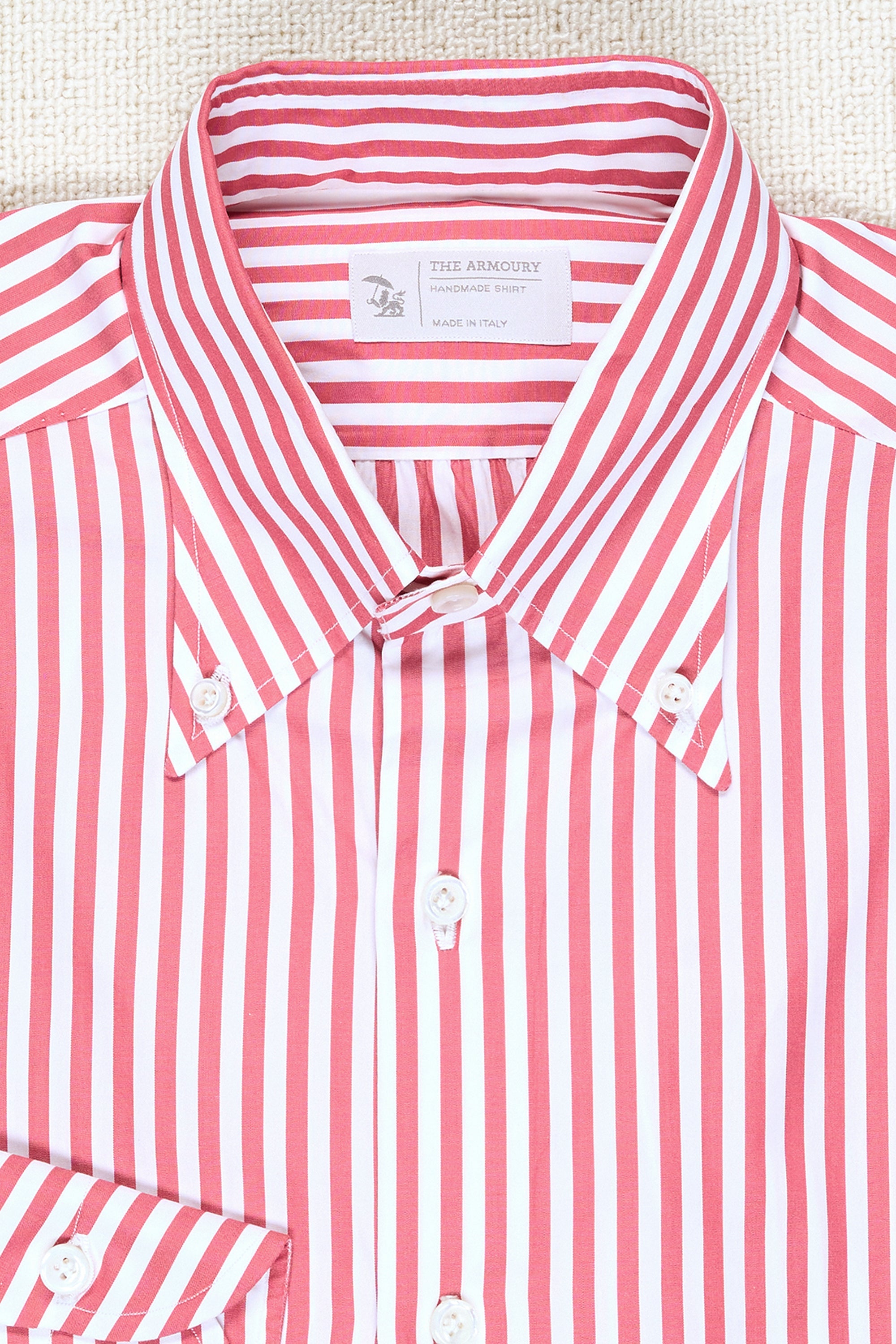 The Armoury Red Stripe Cotton Button-down Shirt MTM *sample*