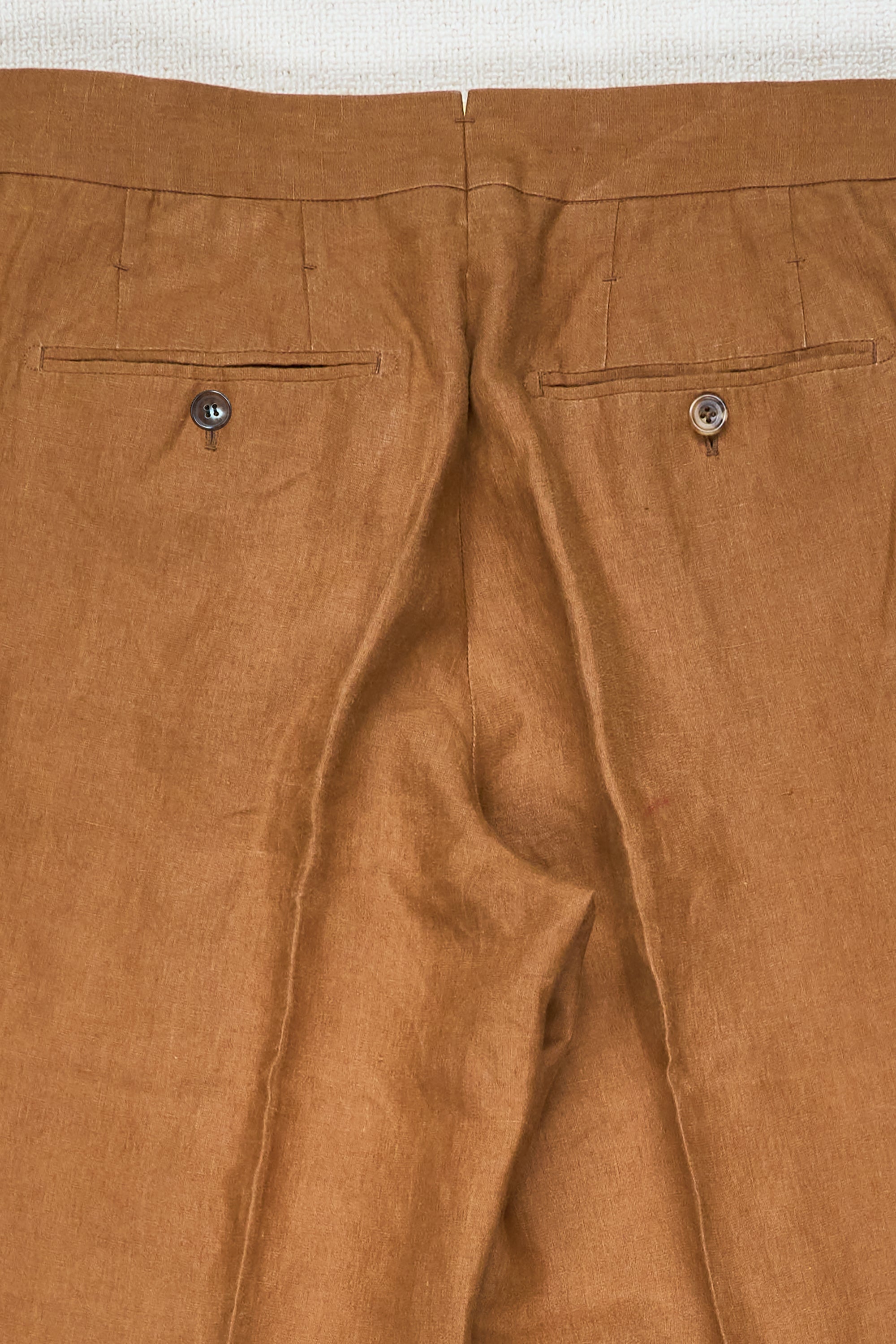 Prologue Ocre Linen Double-Pleat Trousers MTM