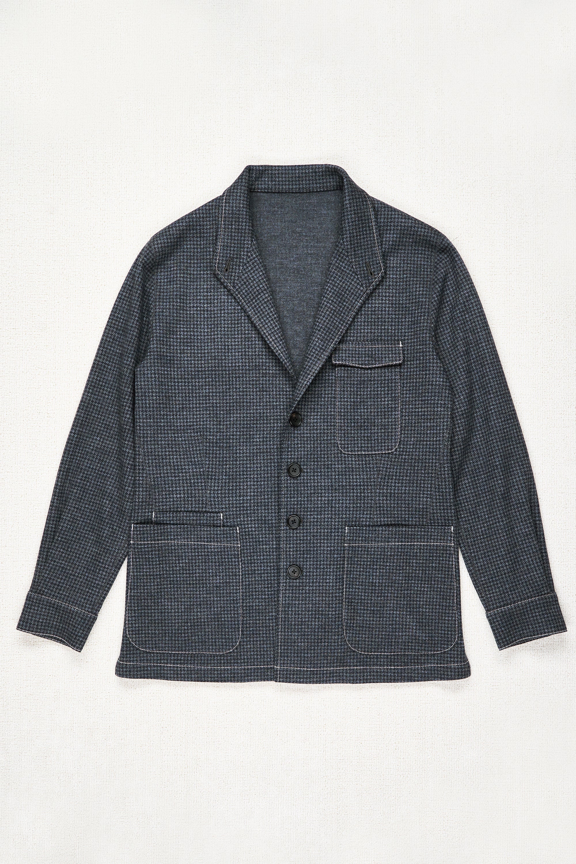 The Armoury Grey Houndstooth Wool City Hunter Jacket