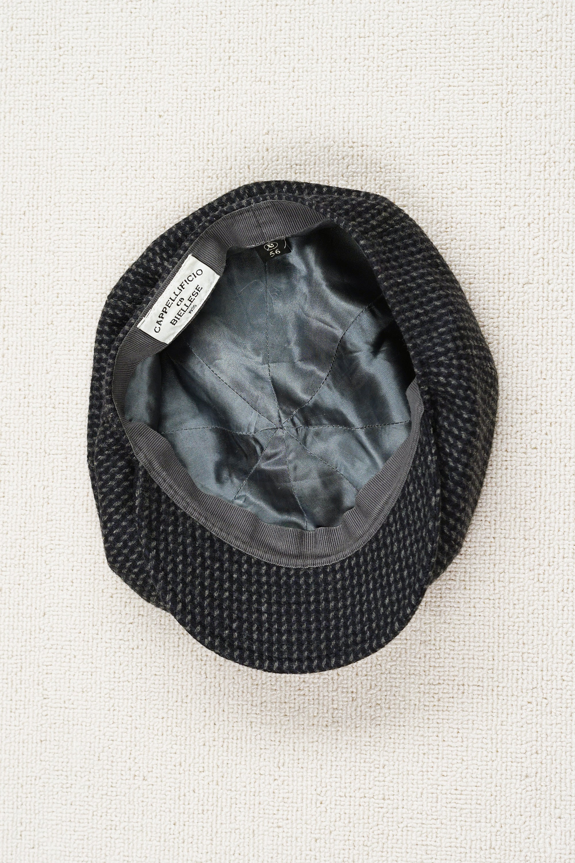 Cappellificio Biellese Navy/Grey/Black Wool Cap