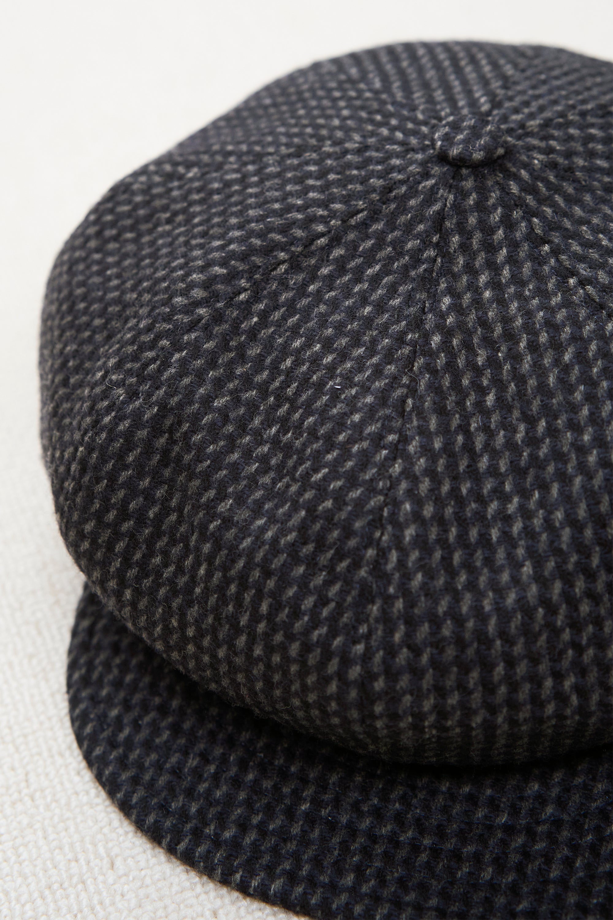 Cappellificio Biellese Navy/Grey/Black Wool Cap