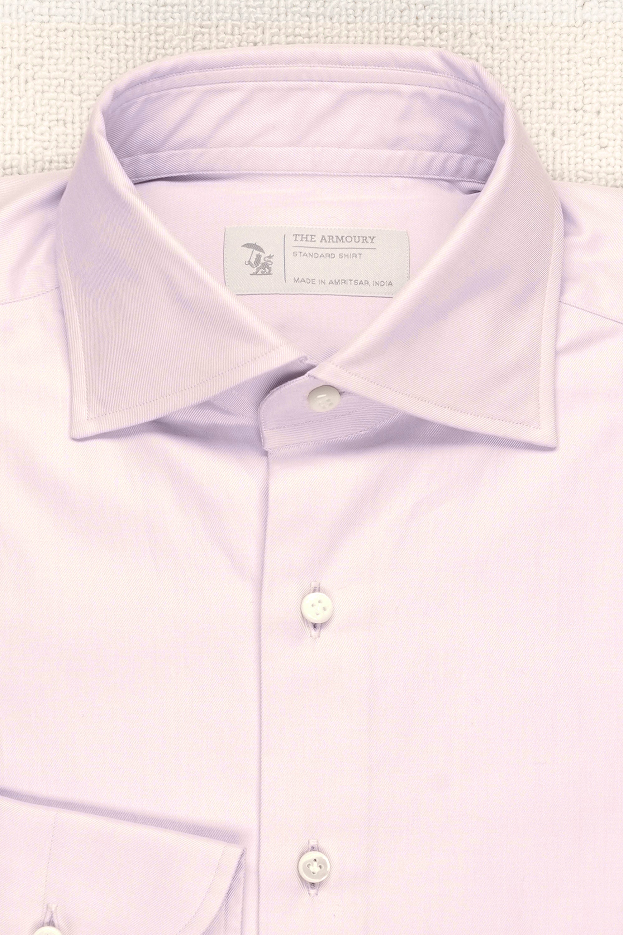 The Armoury by 100 Hands Lavender Cotton Spread Collar Shirt MTM *sample*