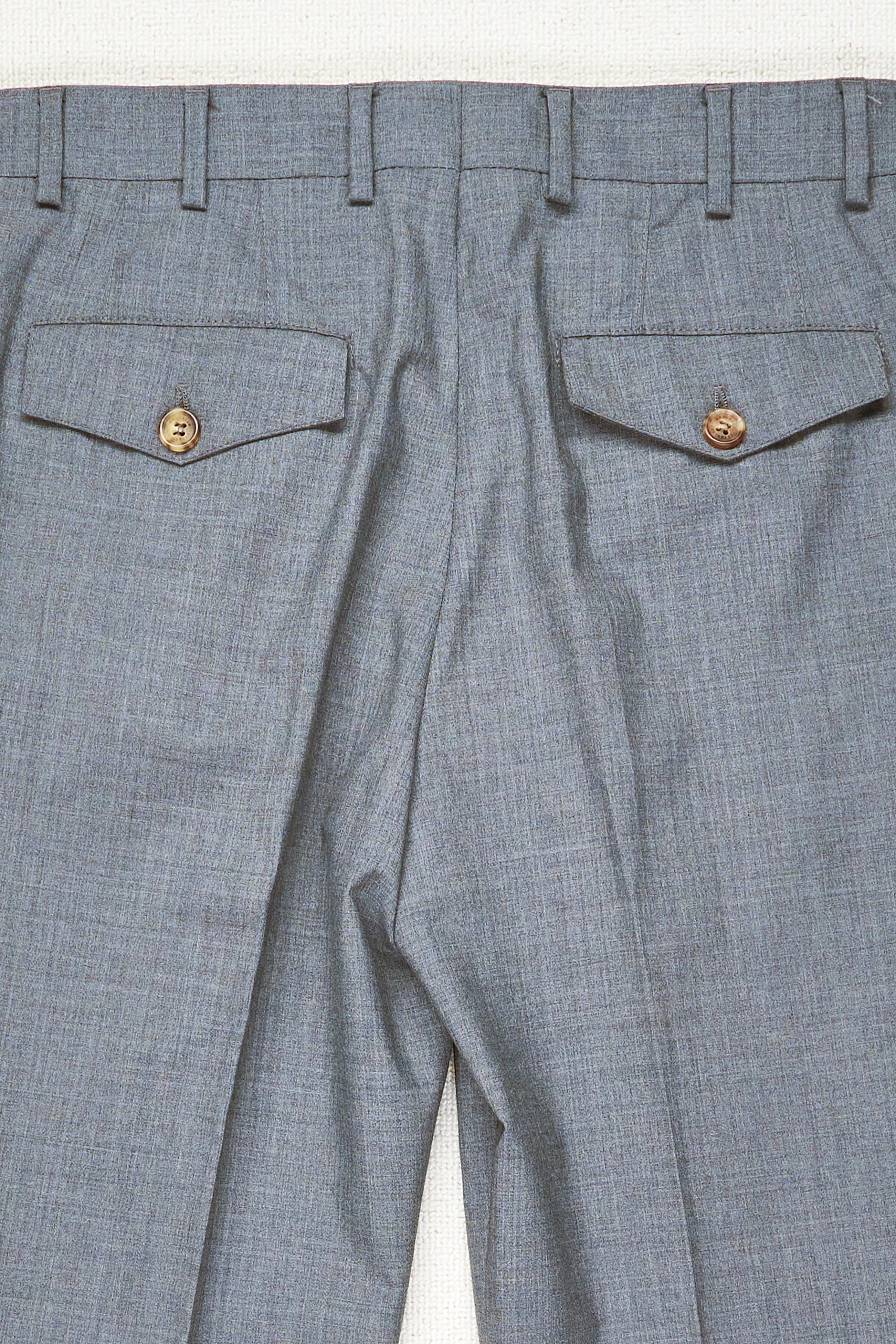 Brunello Cucinelli Grey Wool Double Pleat Trousers