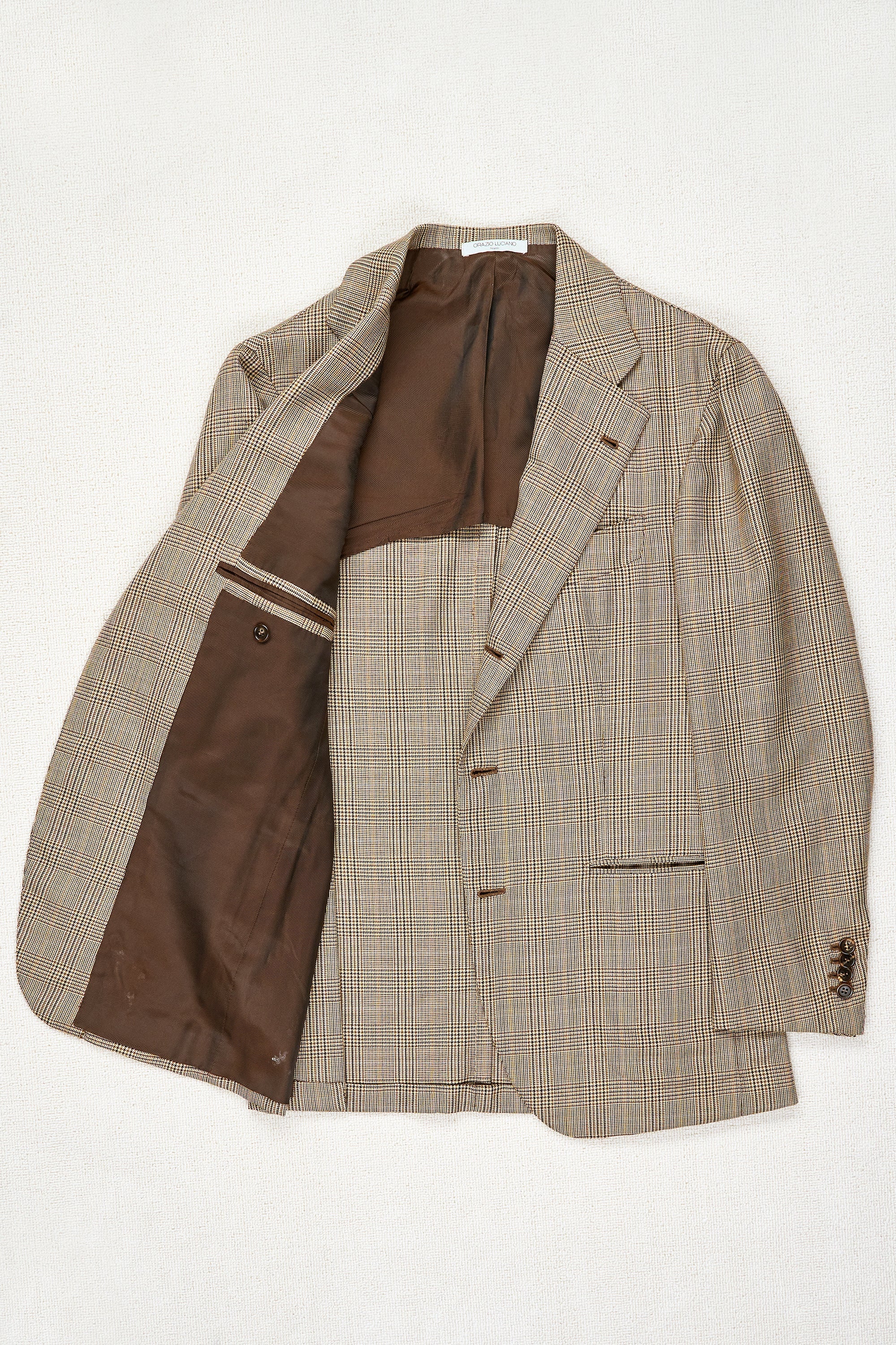 Orazio Luciano Brown Check Wool Sport Coat