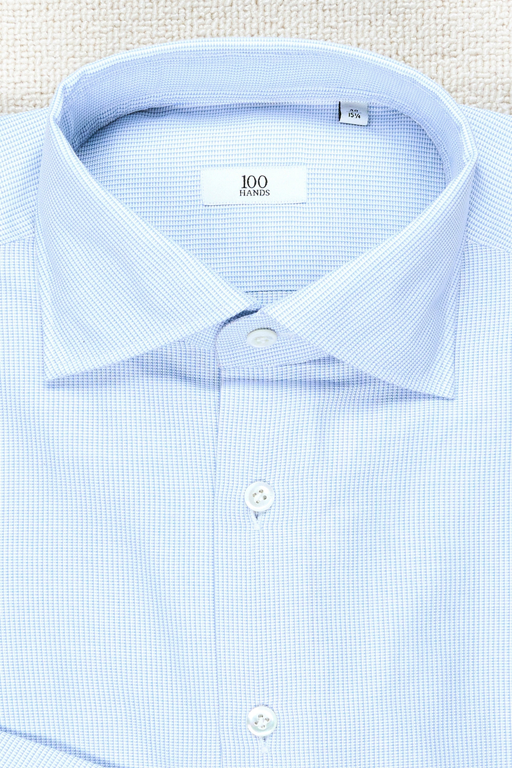 The Armoury by 100 Hands Blue Cotton Spread Collar Shirt *sample*