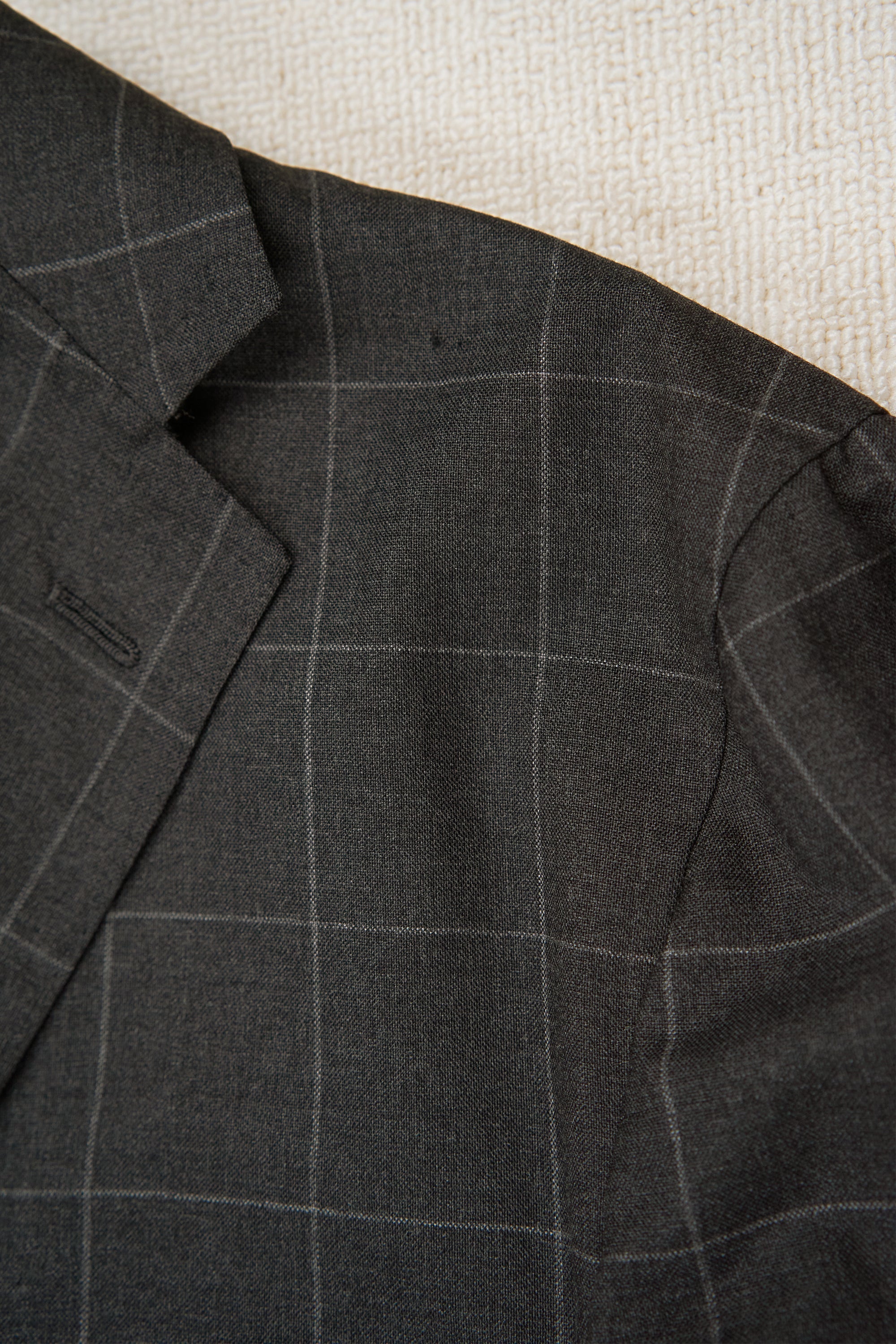 Sartoria Partenopea Dark Grey Windowpane Wool Suit