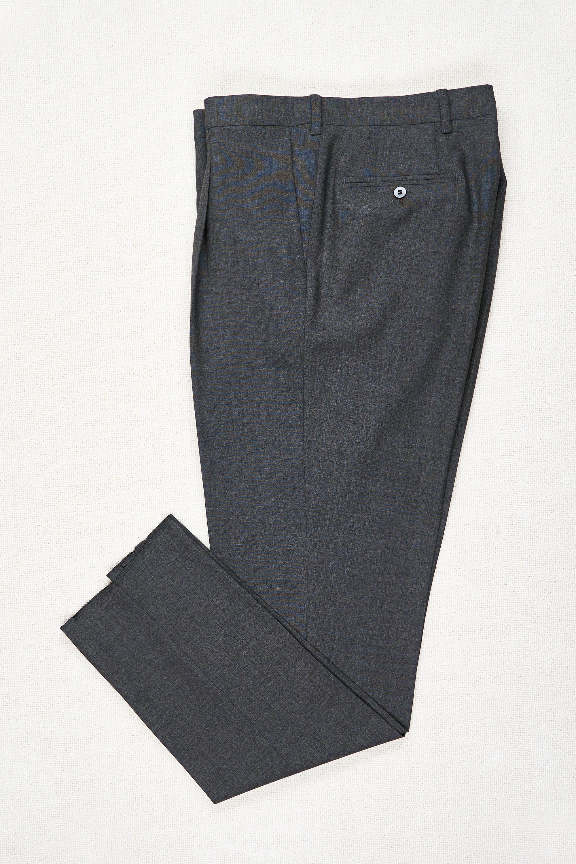 Orazio Luciano Grey Wool Single Pleat Trousers Bespoke