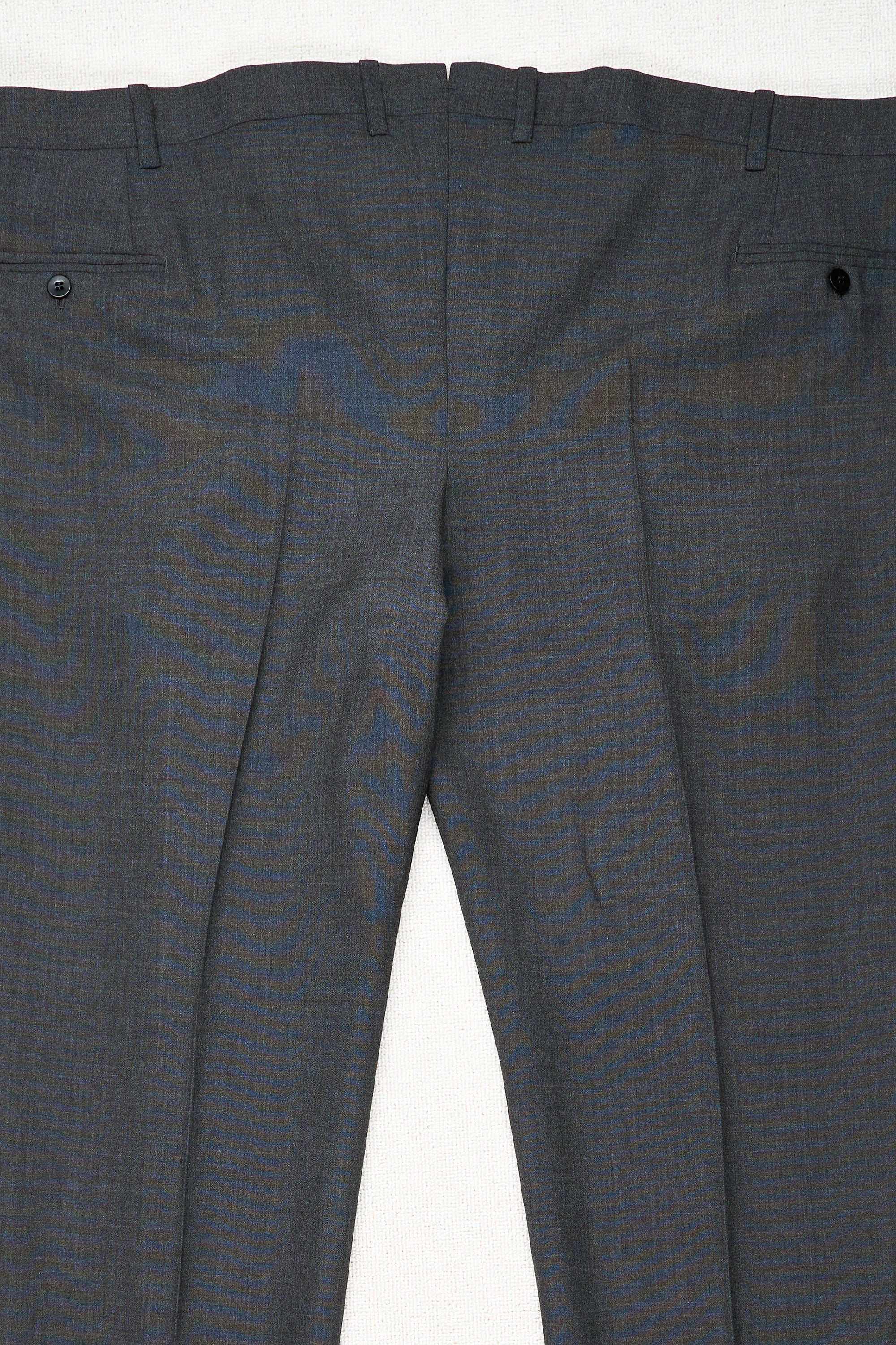 Orazio Luciano Grey Wool Single Pleat Trousers Bespoke