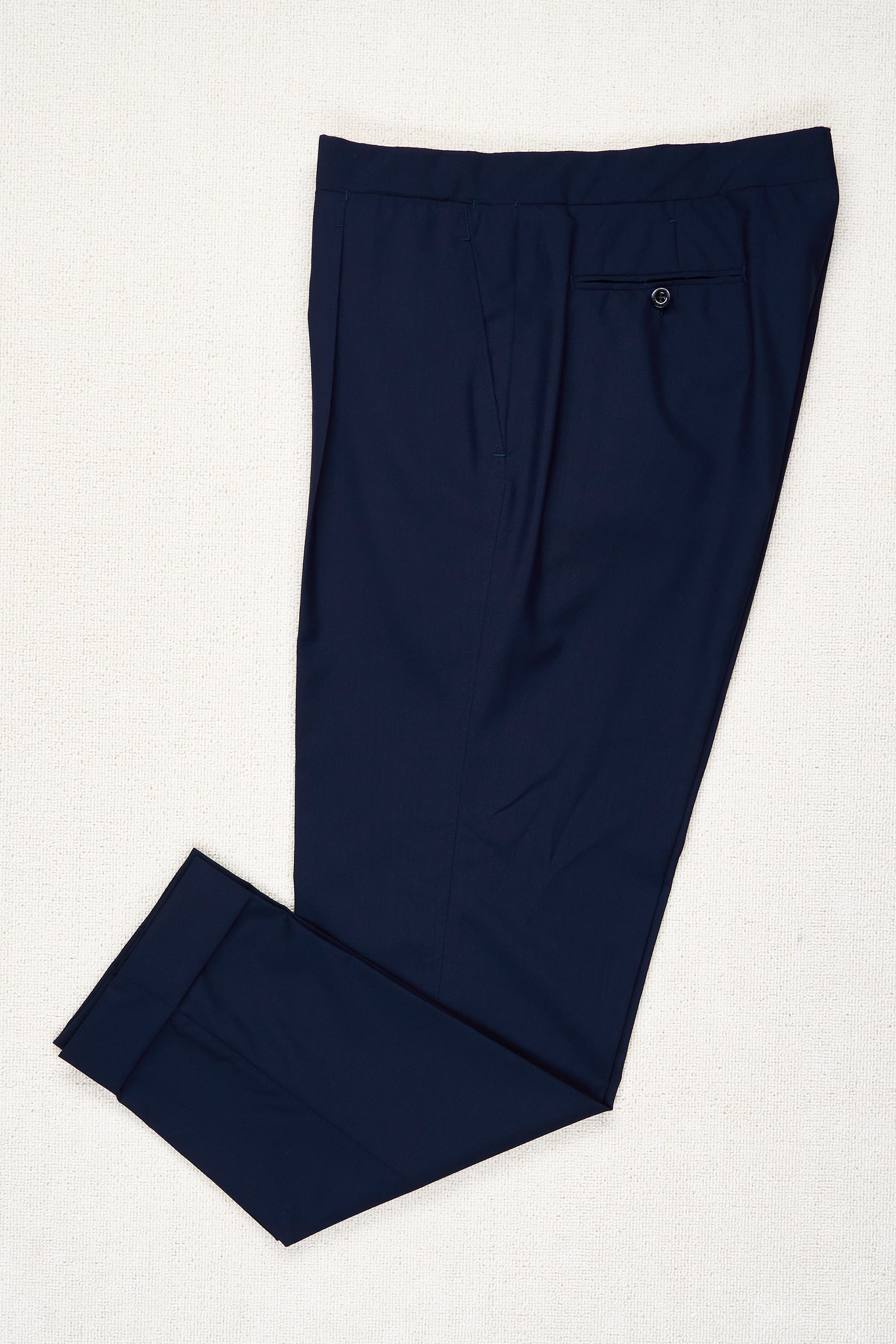 Ambrosi Napoli Navy Wool Single Pleat Trousers Bespoke