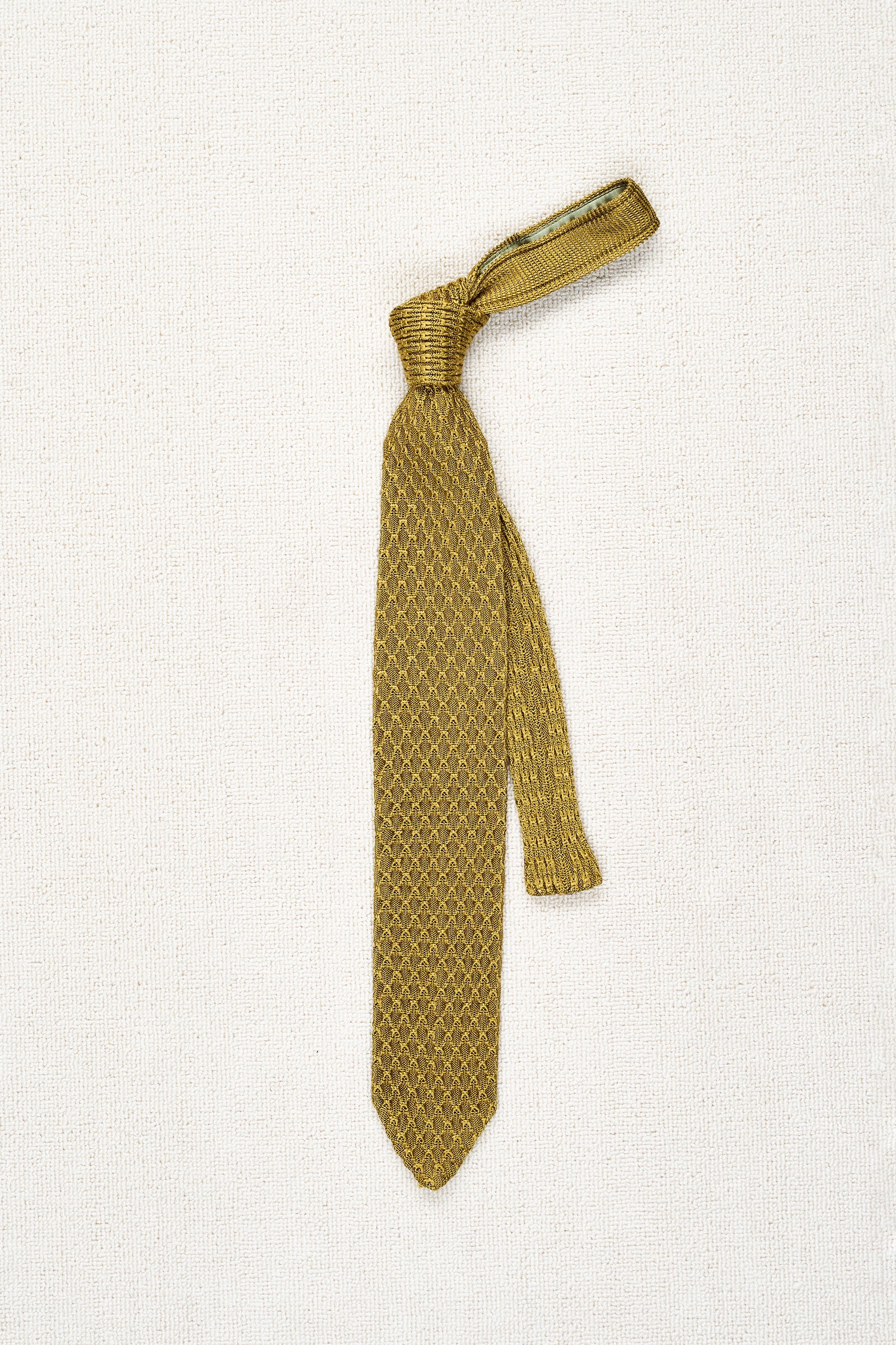 Tom Ford Yellow Silk Knit Tie