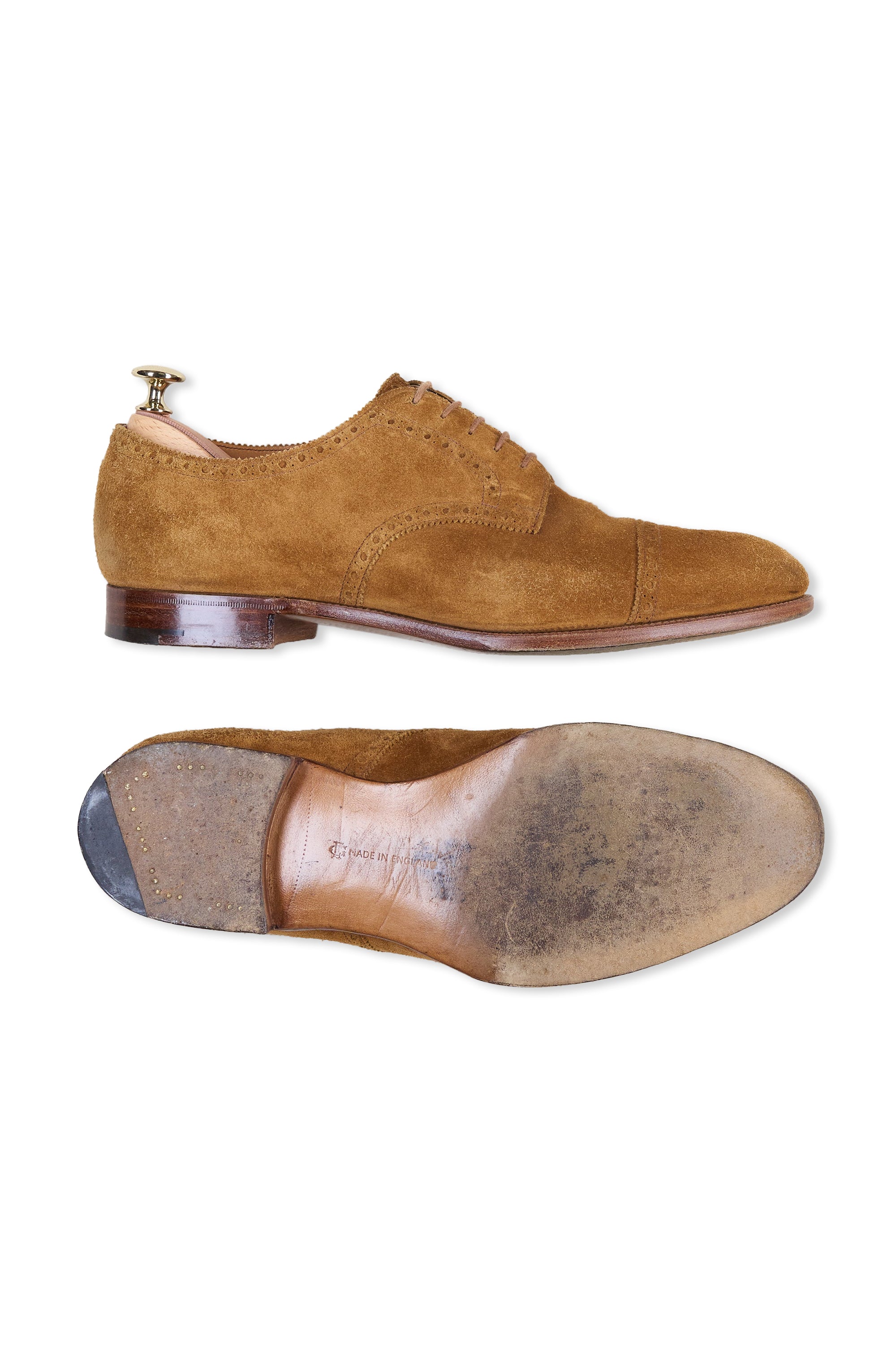 Edward Green Cardiff Nutmeg Suede Derby Shoes