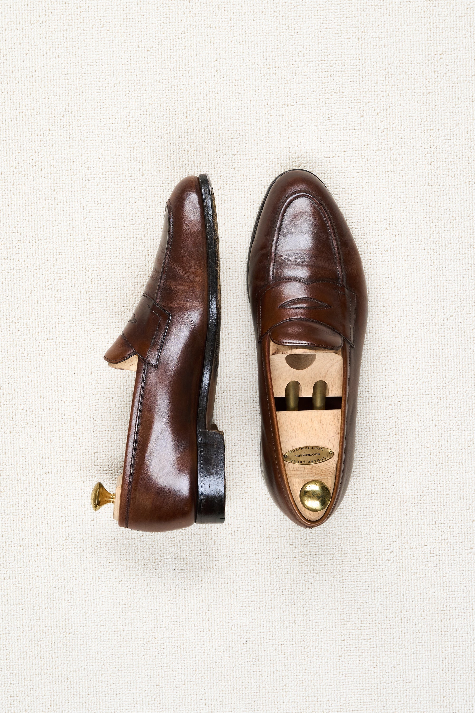 Edward Green Brown Calf Penny Loafers