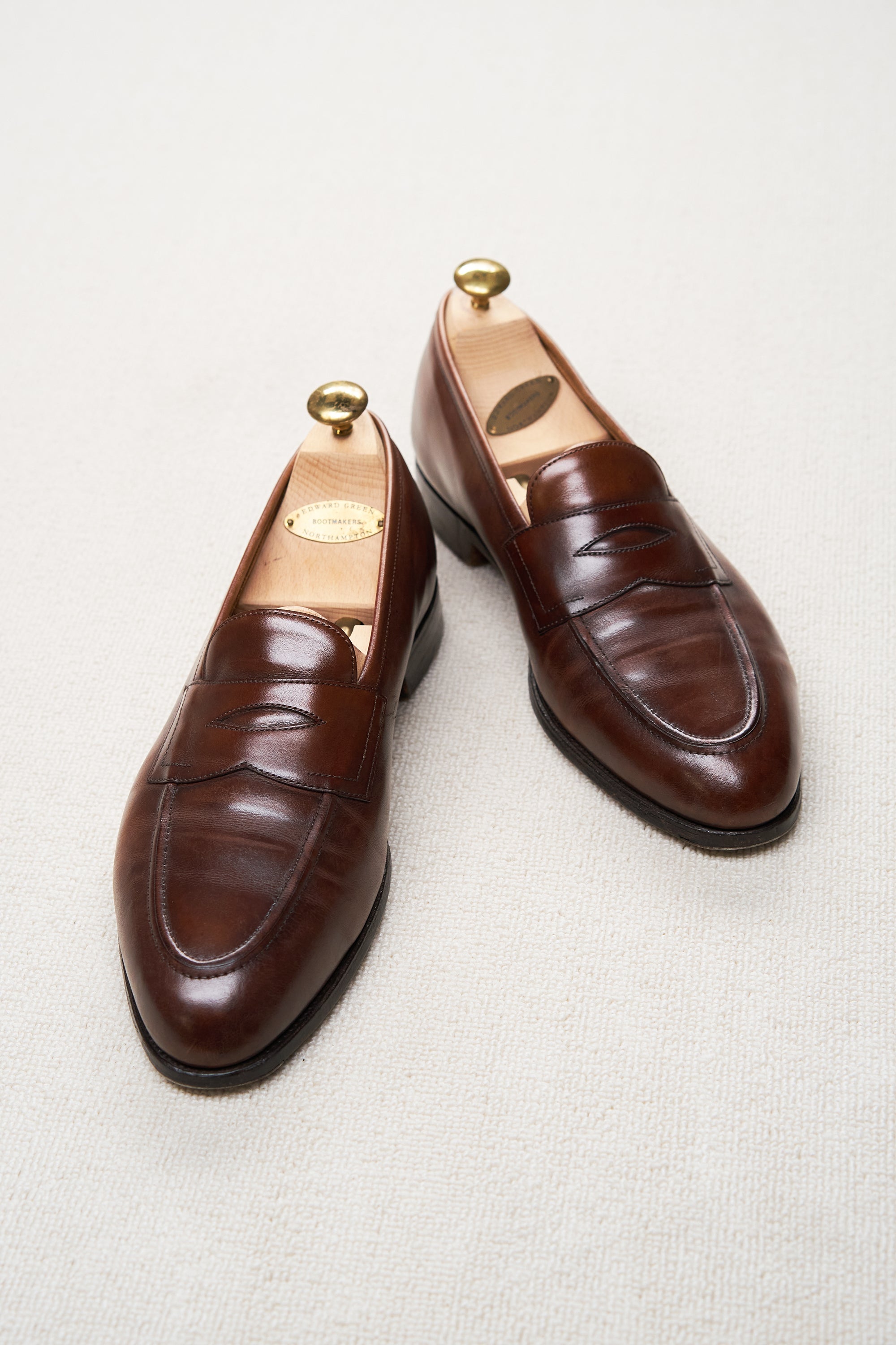 Edward Green Brown Calf Penny Loafers