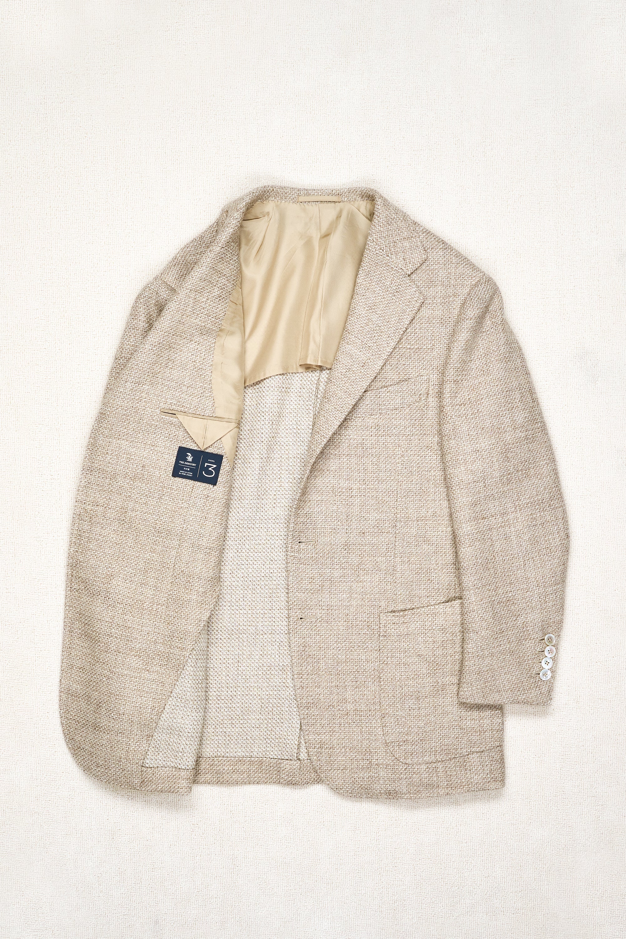 The Armoury by Ring Jacket Model 3 Beige Weave Wool Sport Coat MTM