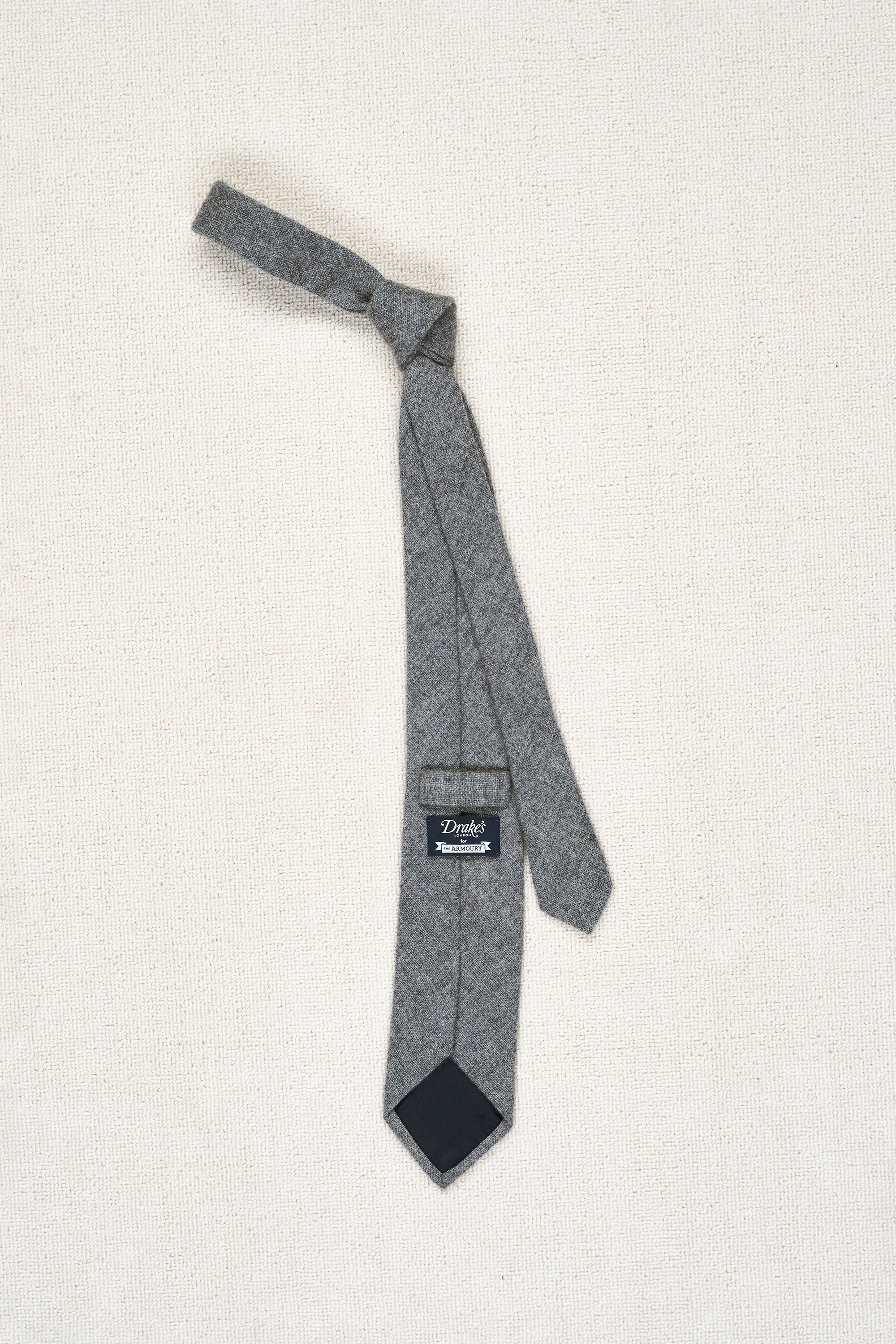 Drake's Grey Cashmere Tie