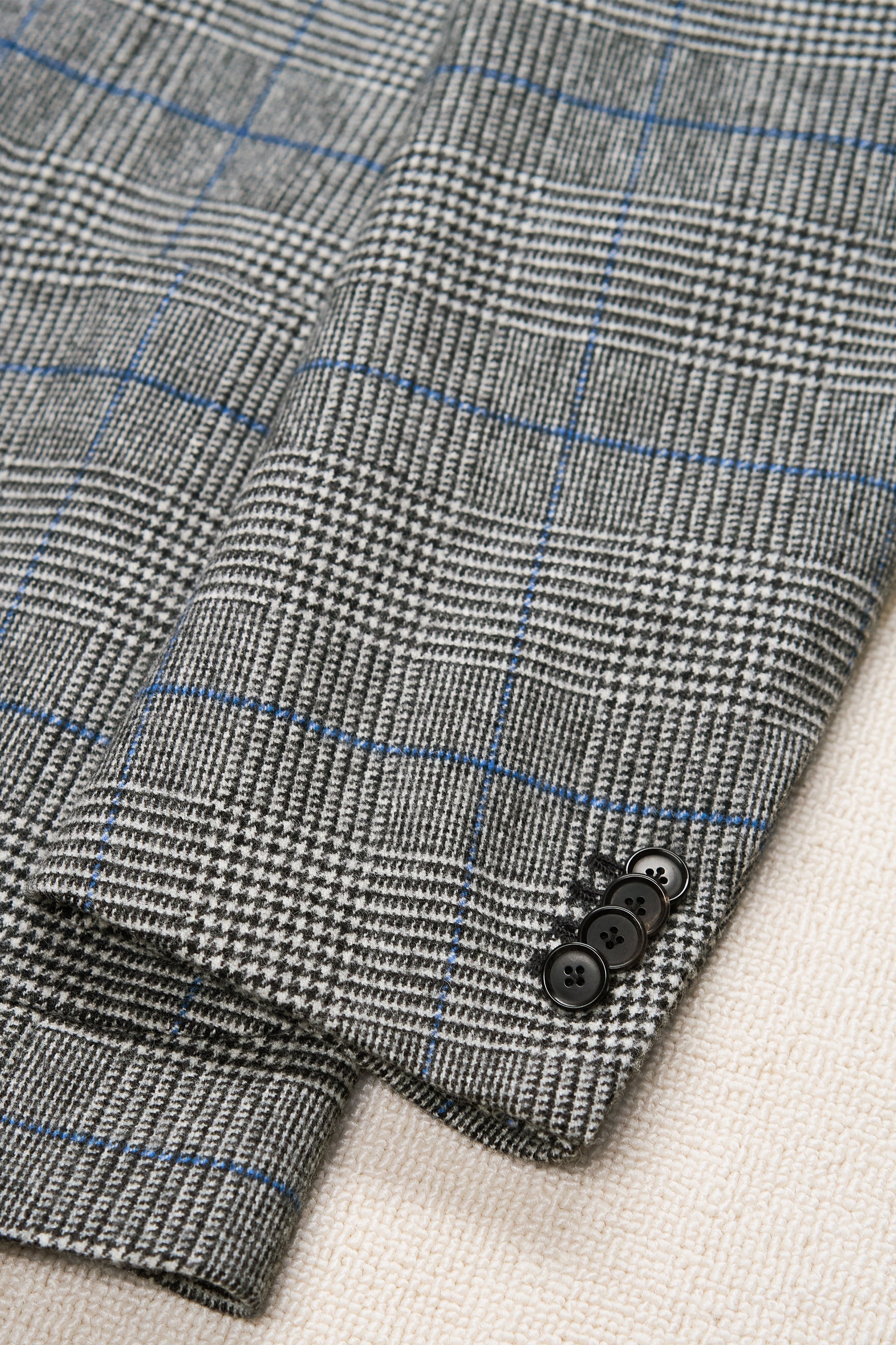 Casa Del Sarto Black/White/Blue Prince of Wales Check Wool Sport Coat