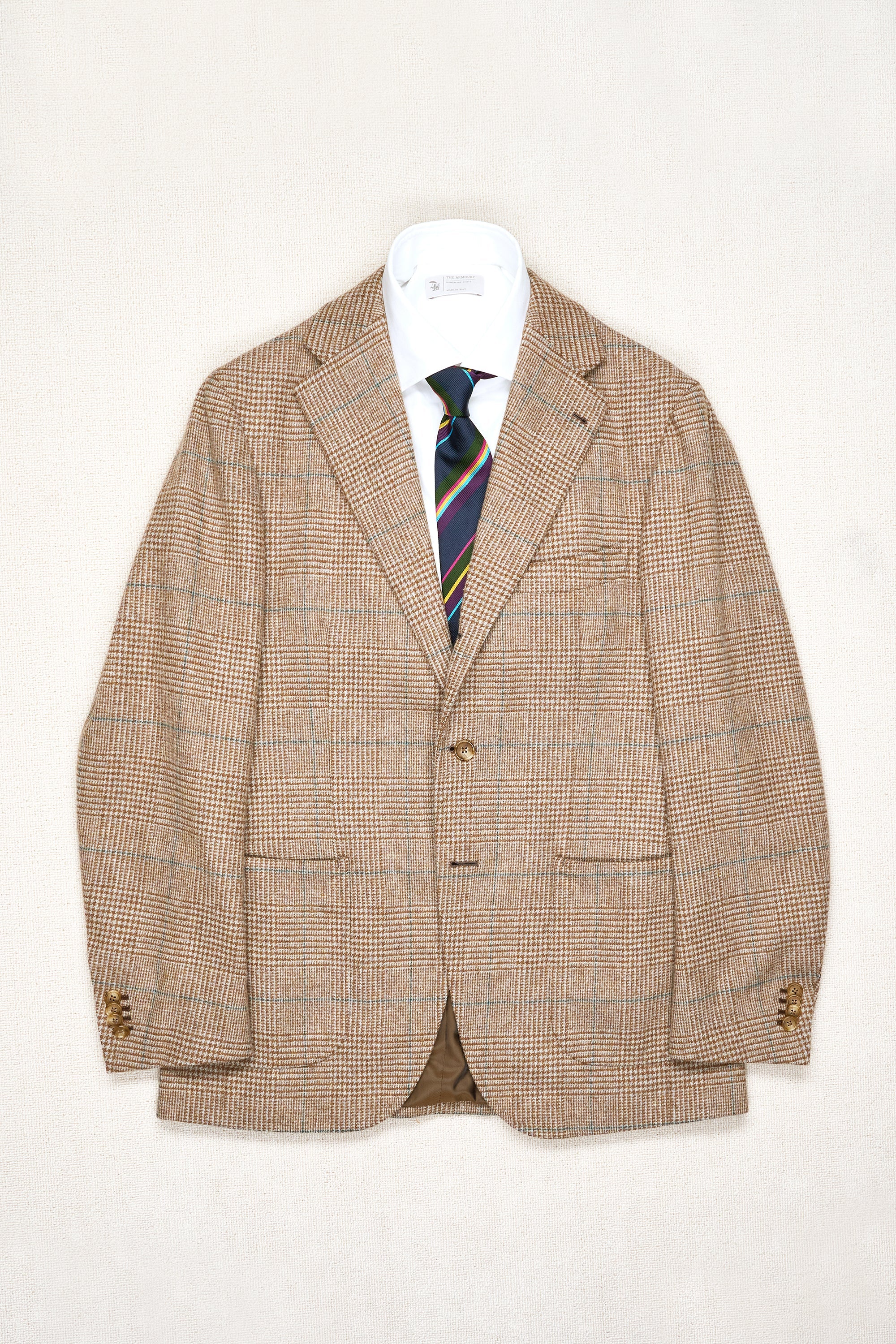 Casa Del Sarto Brown/Grey/Green Prince of Wales Tweed Wool Sport Coat