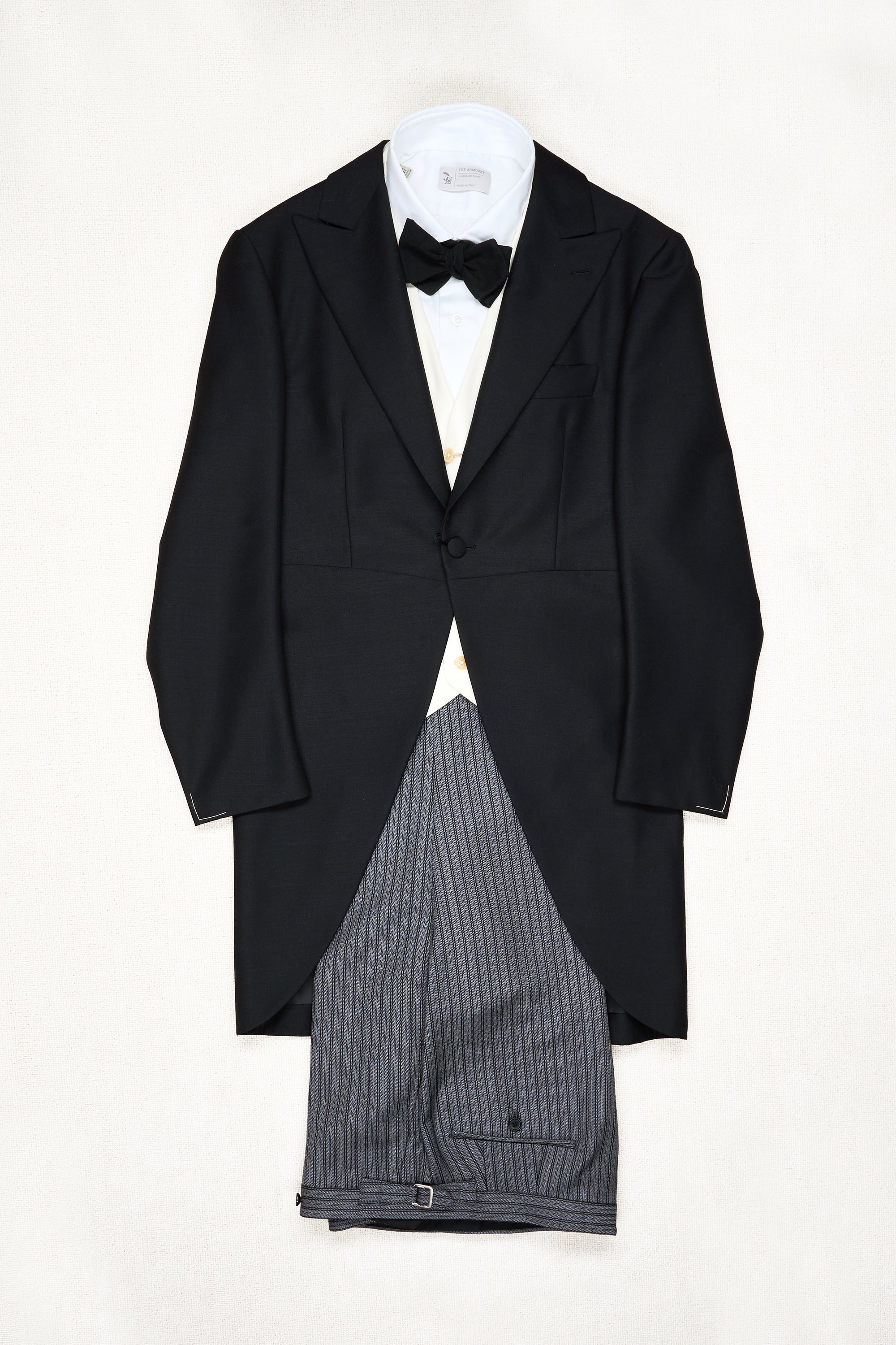 Ring Jacket Black Wool/Mohair Full Dress Tailcoat with Vest