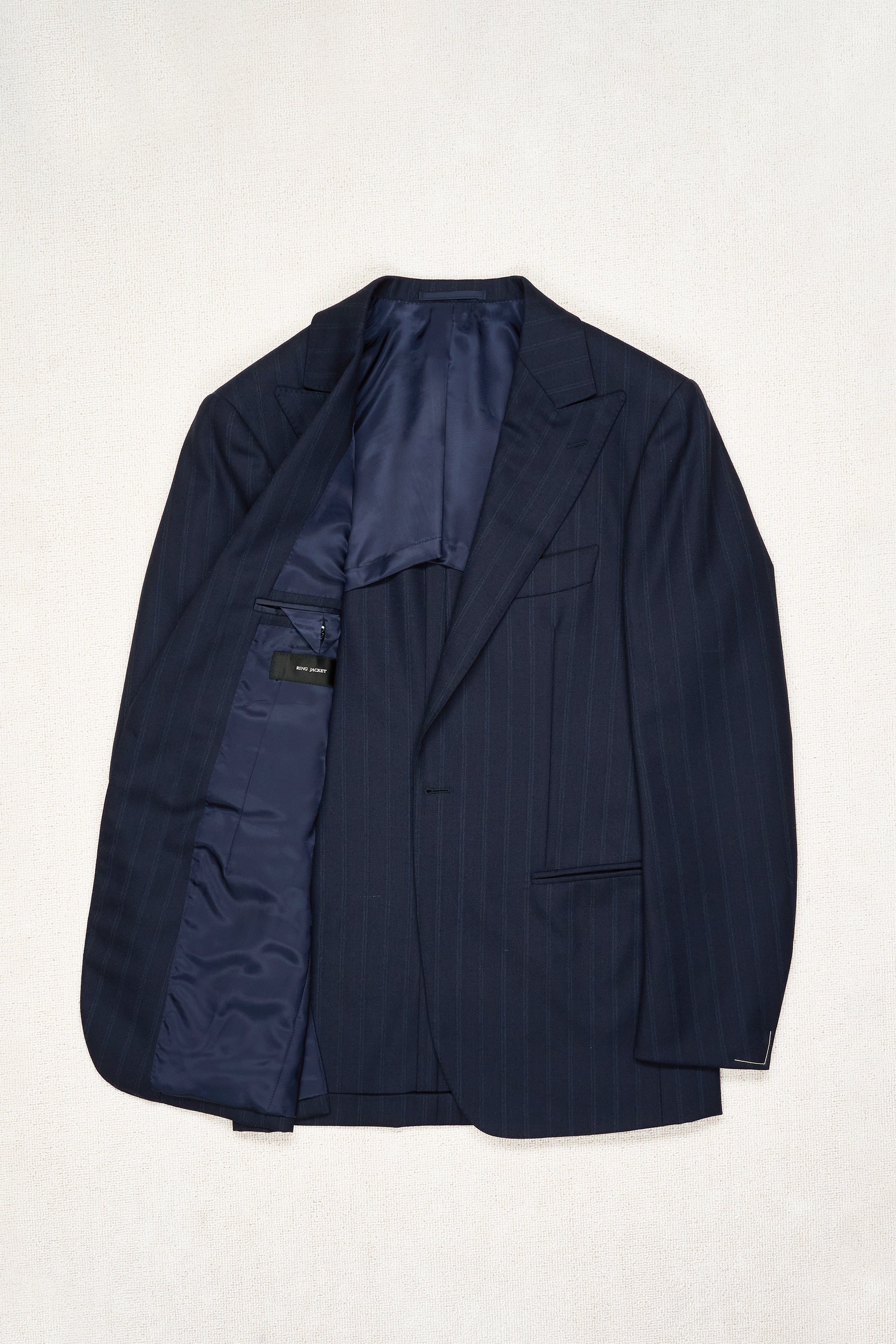 Ring Jacket AMJ04 Navy Wool Pinstripe Sport Coat with Waistcoat