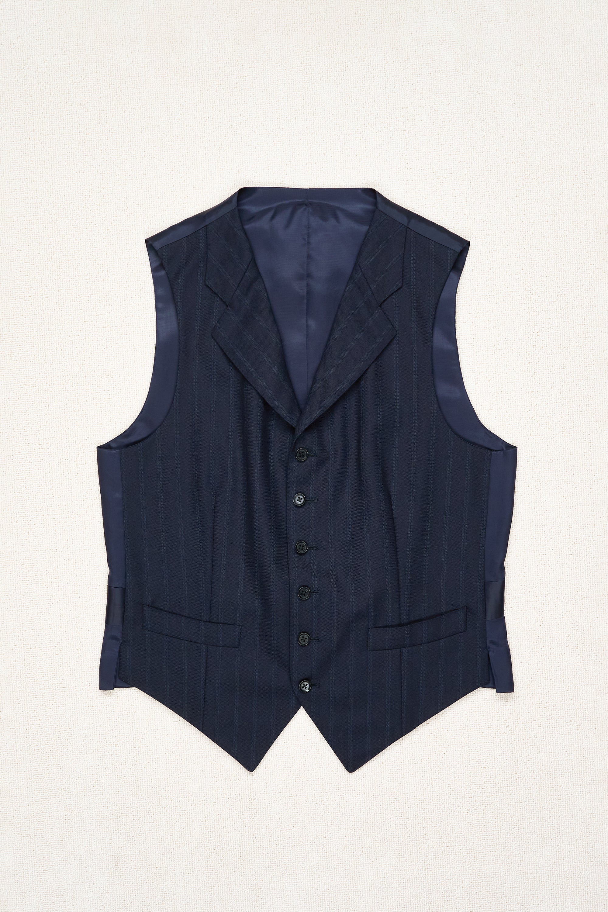 Ring Jacket AMJ04 Navy Wool Pinstripe Sport Coat with Waistcoat