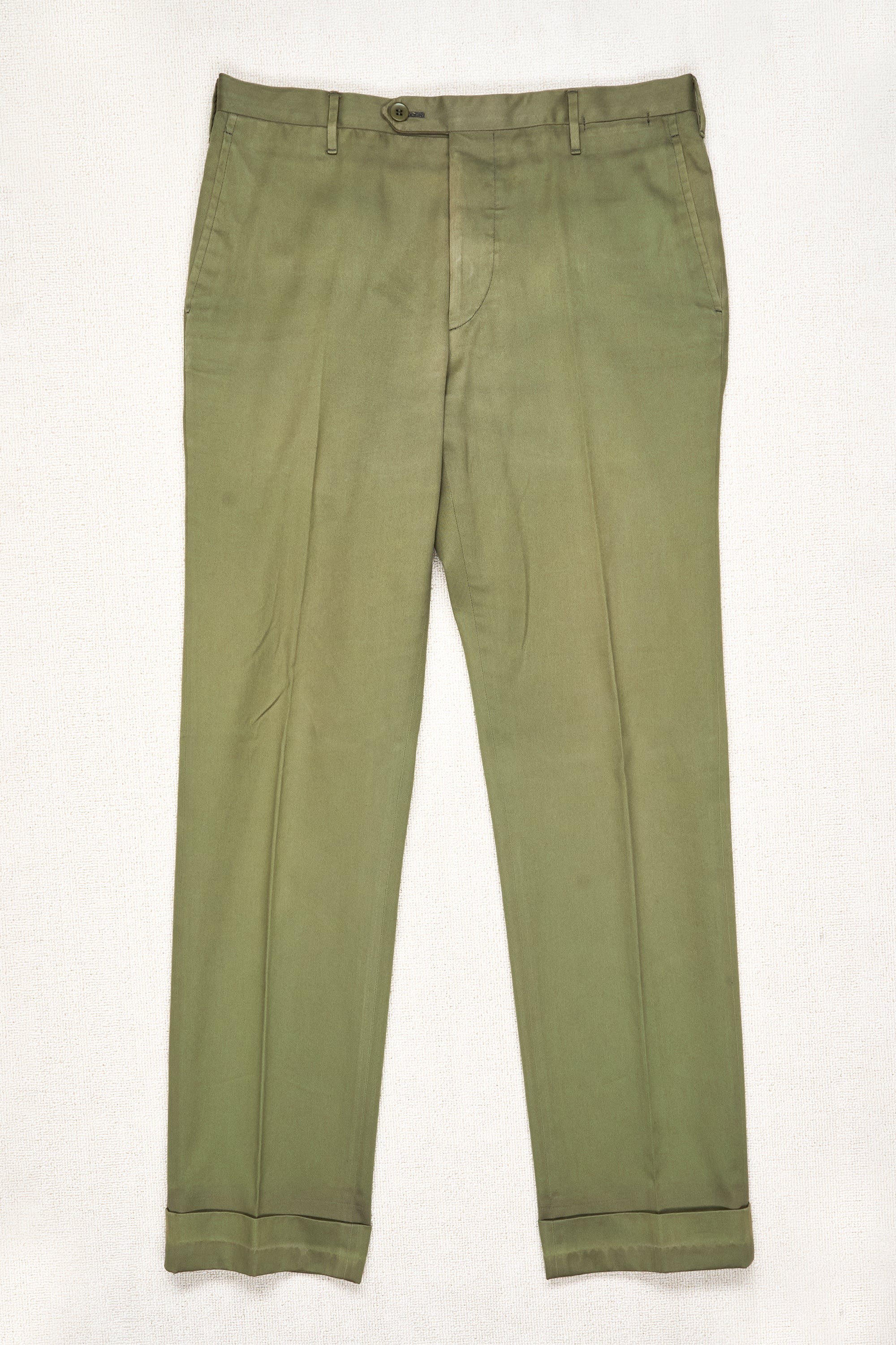 Rota Olive Cotton Flat Front Trousers
