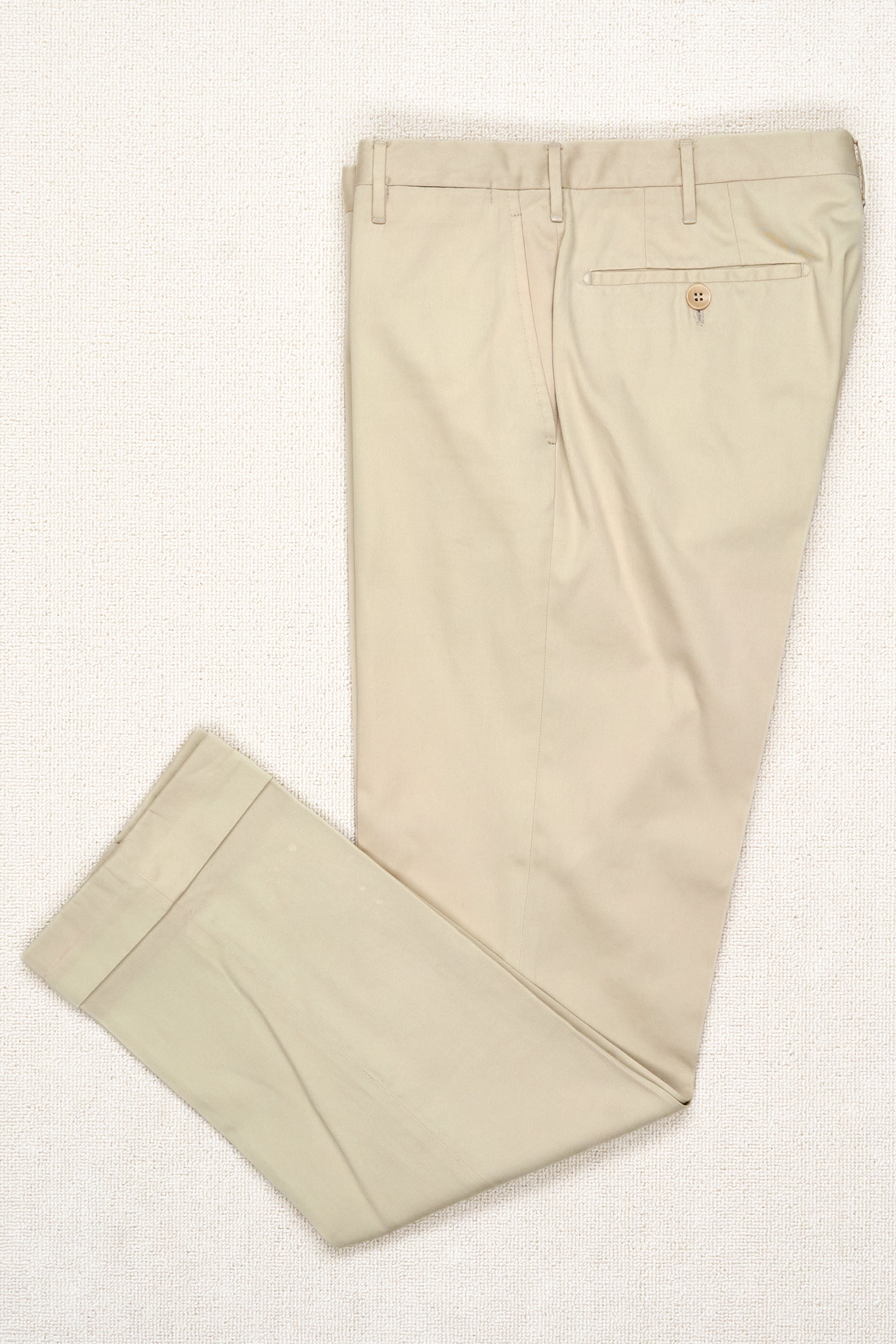 Rota Beige Cotton Flat Front Trousers