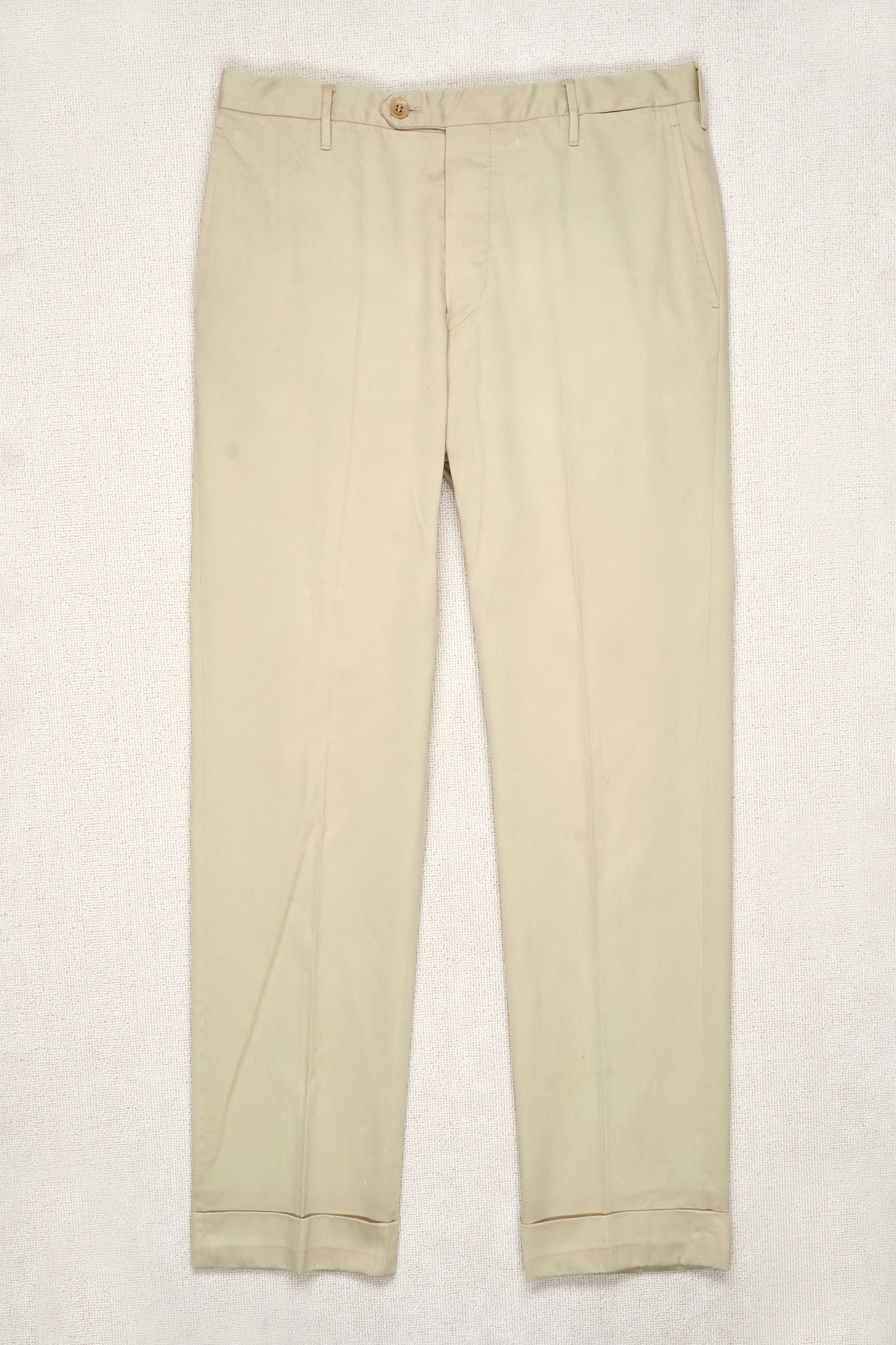 Rota Beige Cotton Flat Front Trousers