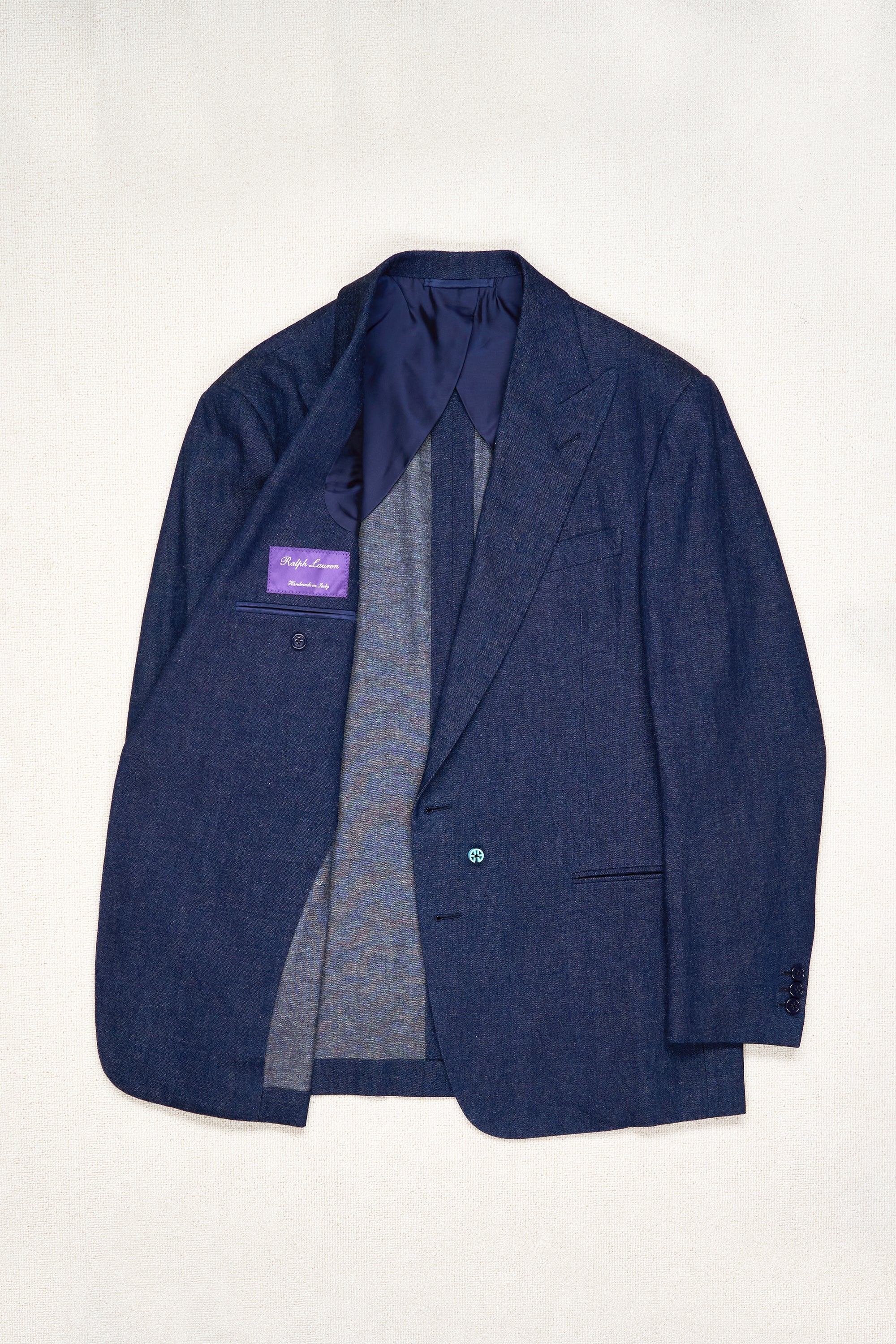 Ralph Lauren Purple Label Denim Cotton/Linen Suit