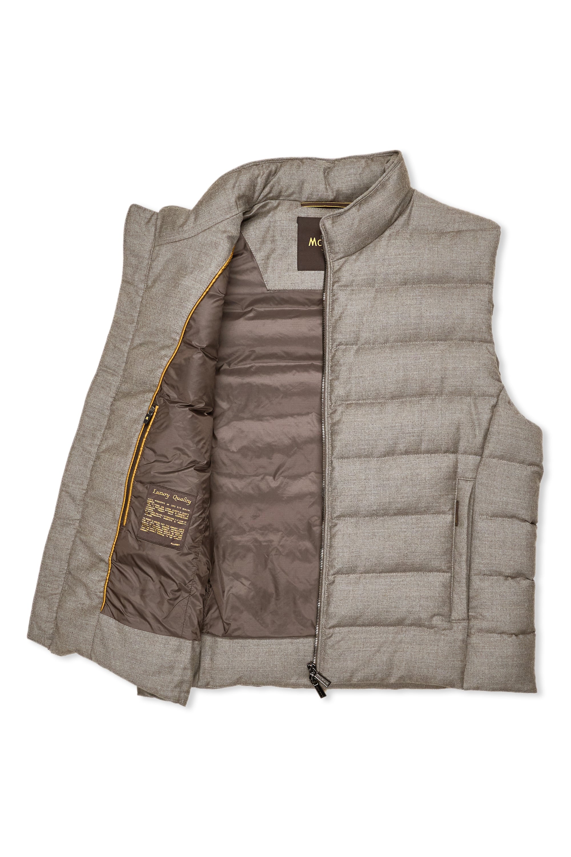 Moorer Mushroom Wool/Cashmere Down Vest
