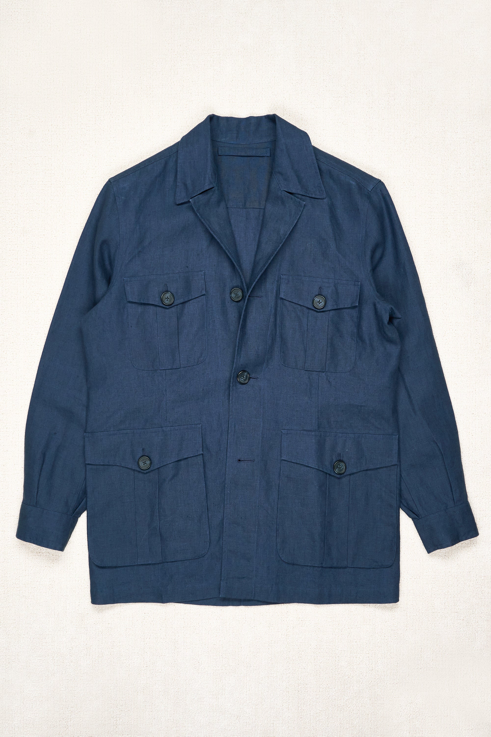 The Armoury by Ascot Chang Navy Linen Safari II Jacket MTO
