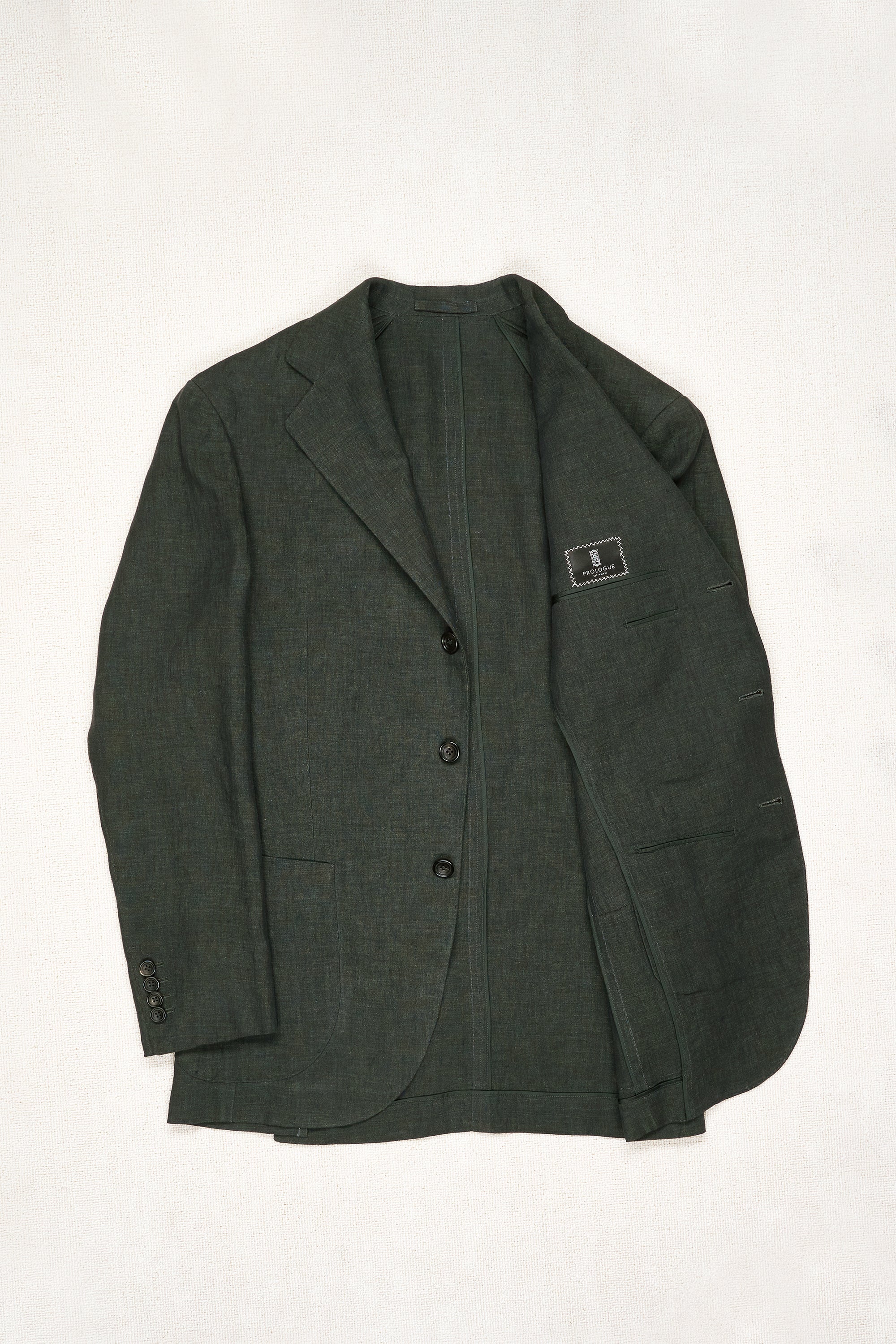 Prologue Dark Green Linen Sport Coat